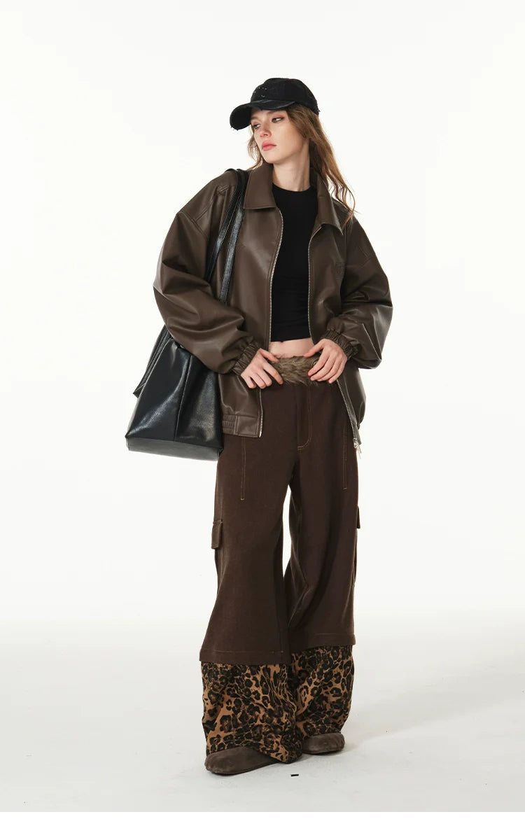 American cleanfit embossed double zipper biker jacket SIN0989