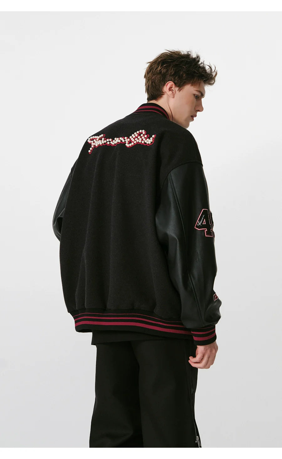 자수 장식 빈티지 야구 재킷 SIN0995