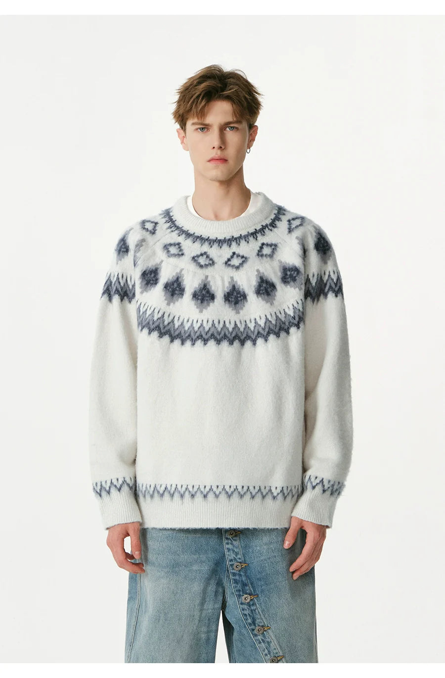 빈티지 자카드 스웨터 커플 스웨터 SIN0996