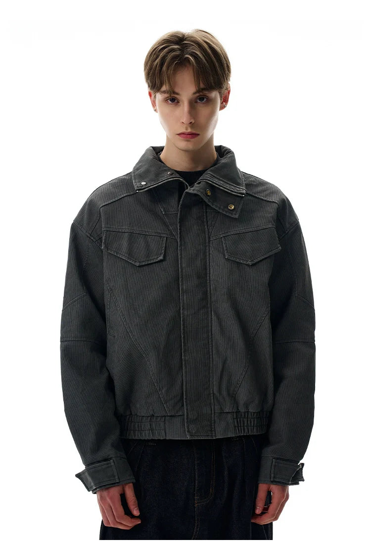 Vintage cleanfit deconstructed cut turtleneck jacket SIN0966