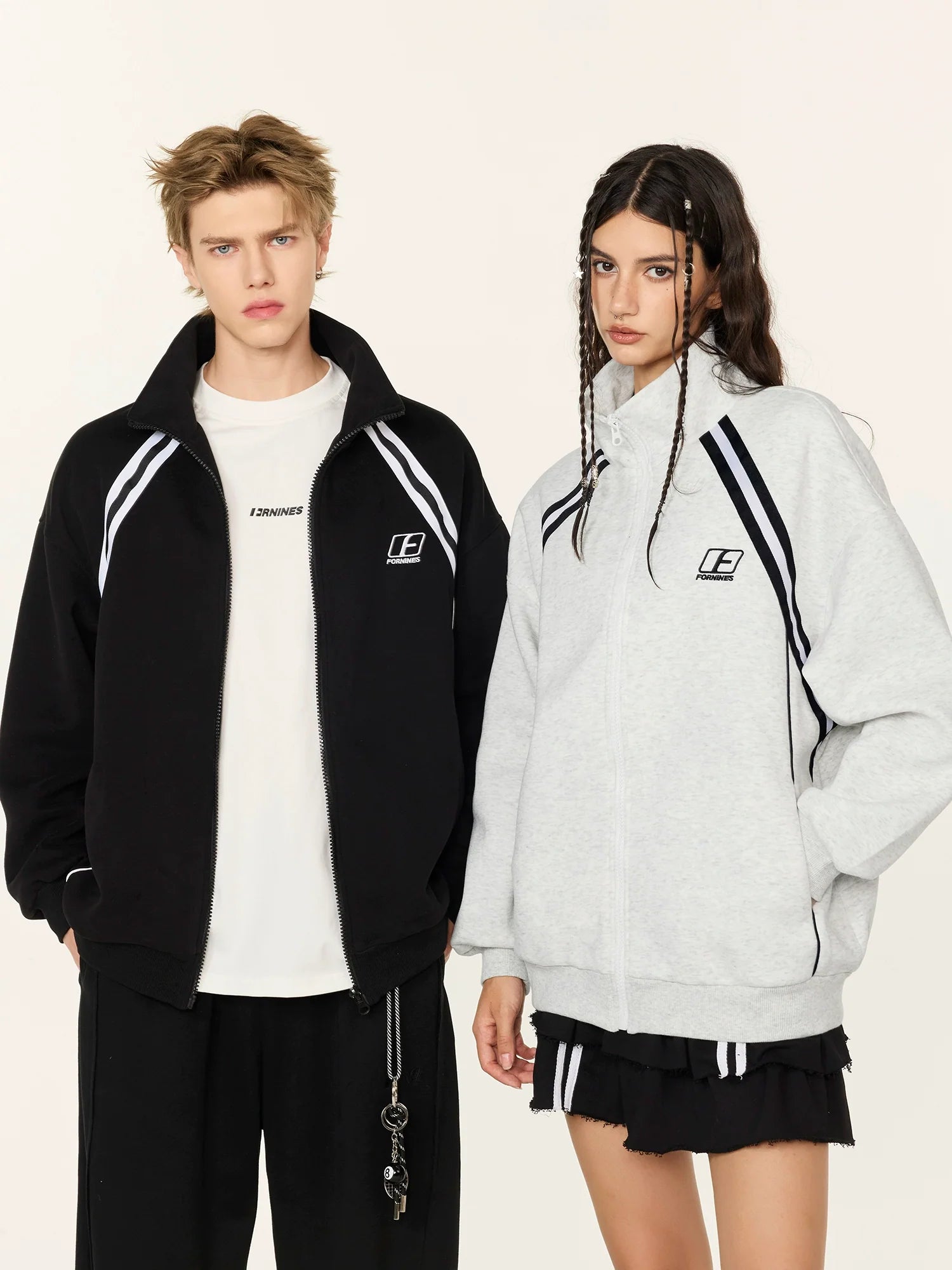 두꺼운 자수가 놓인 스웨터 캐주얼 재킷 SIN0986