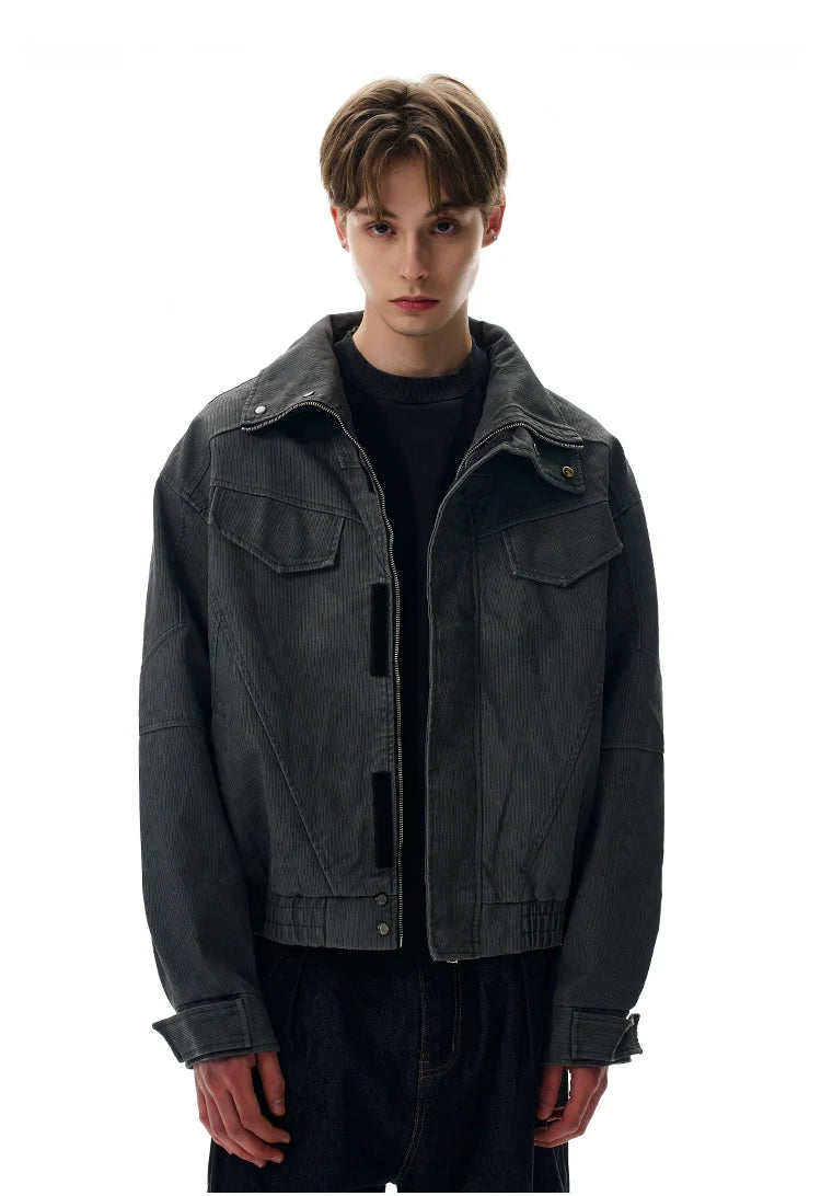 Vintage cleanfit deconstructed cut turtleneck jacket SIN0966