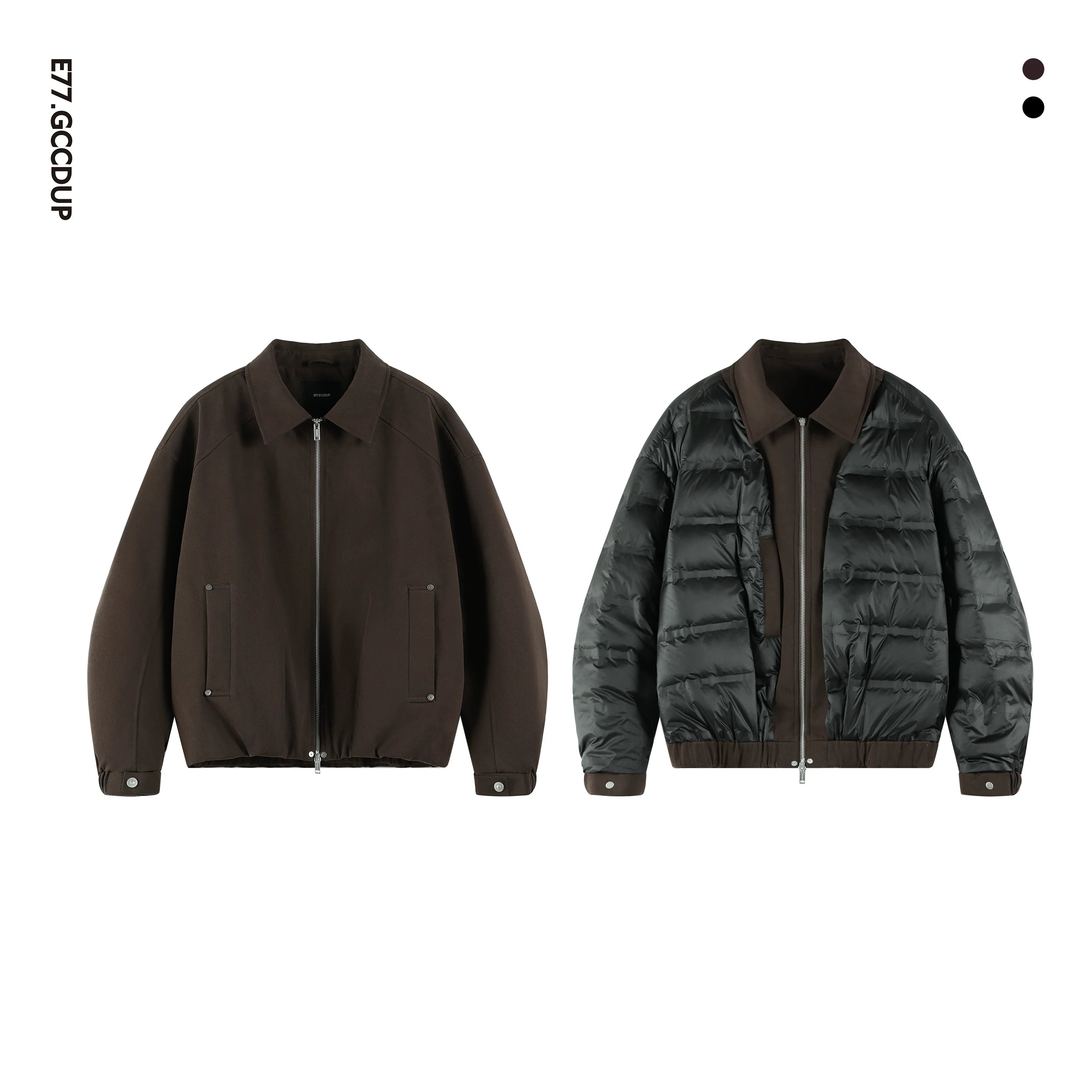 Seamless light feather 90 new national standard white duck down lapel zipper seamless pressed down jacket