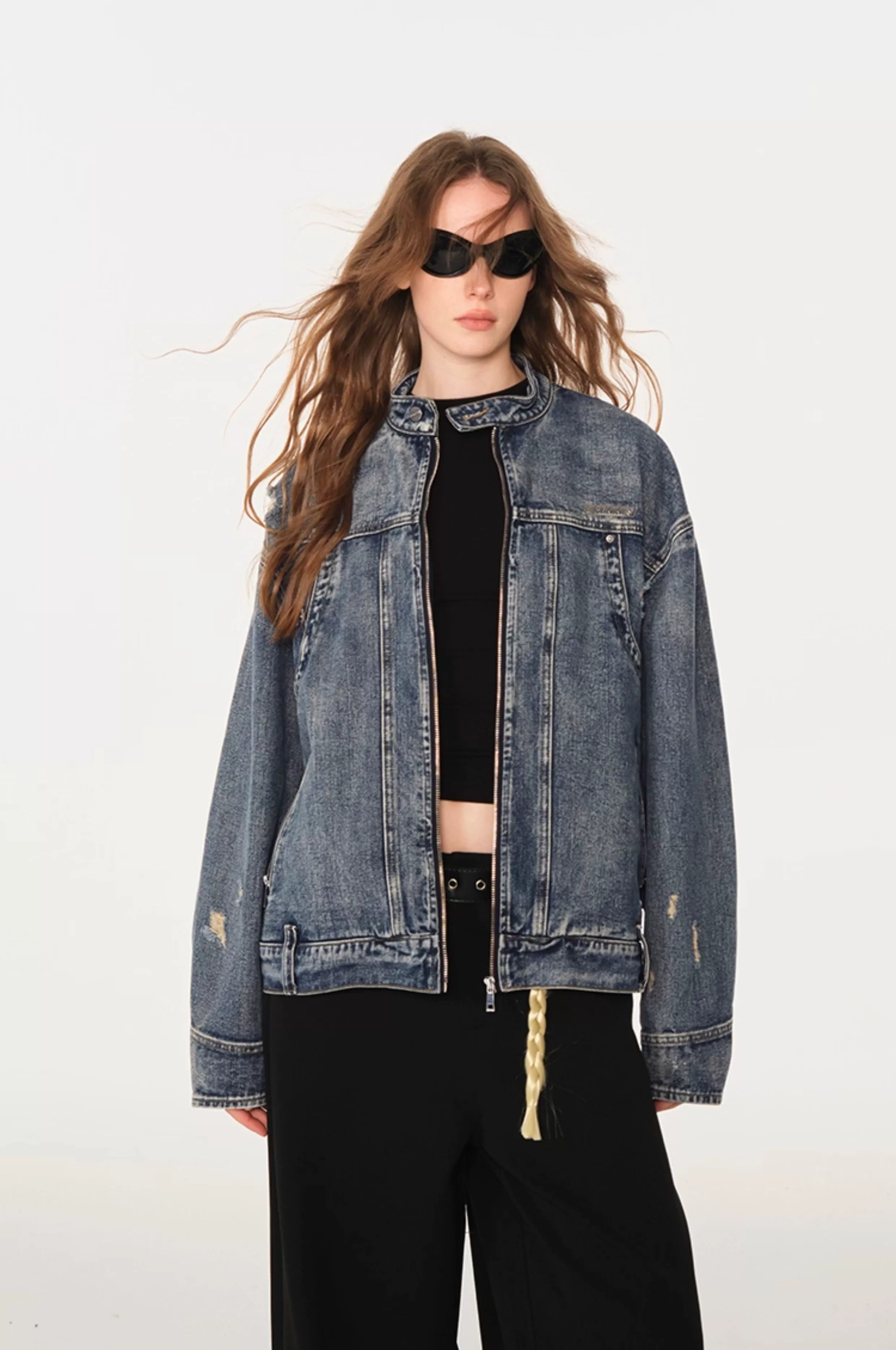 American high street cleanfit flip-flop denim jacket SIN0990