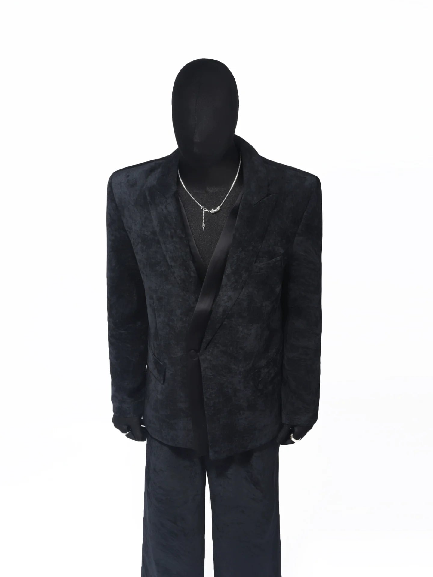 Autumn and winter chenille suit men's Korean version of ruffian handsome corduroy splicing blazer