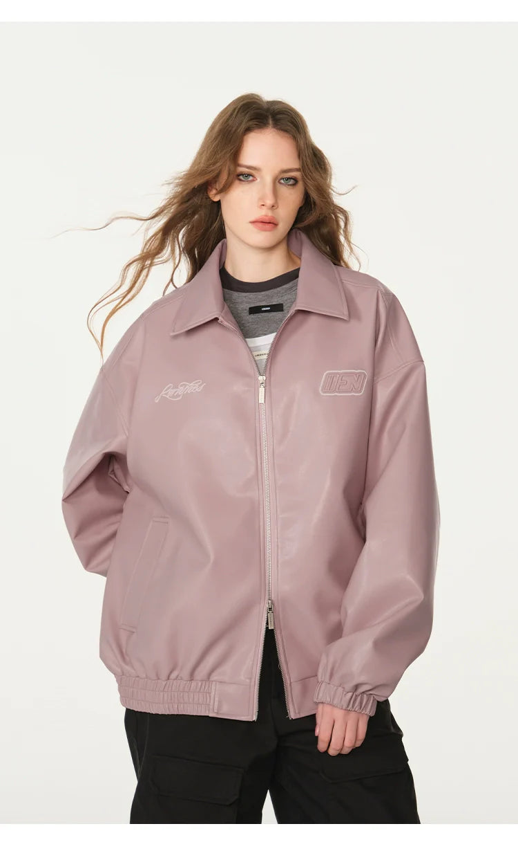 American cleanfit embossed double zipper biker jacket SIN0989