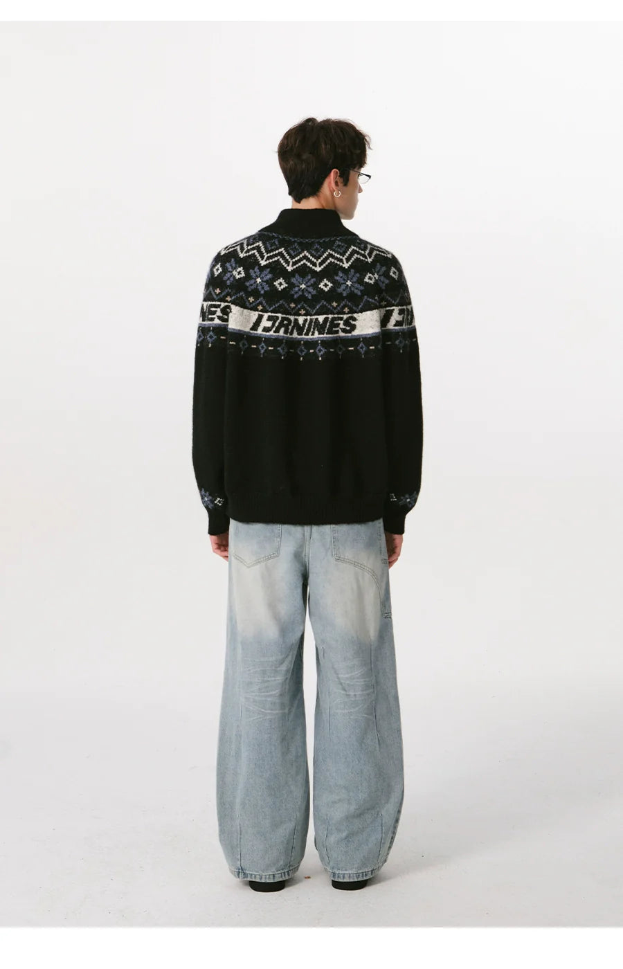 더블 지퍼 니트 스웨터 가디건 커플 스웨터 재킷 SIN0998