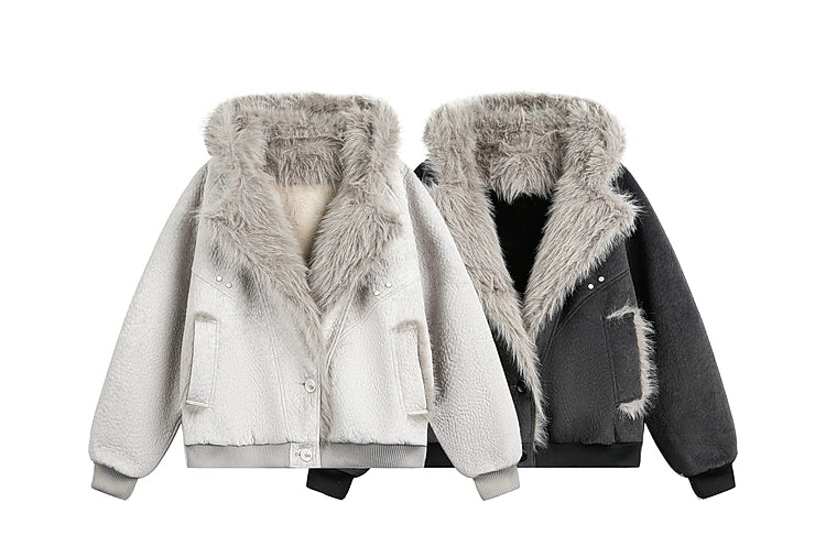 Winter American mountain carving deconstruction design warm cotton clothes men's tide brand couple thickened cotton clothes jacket