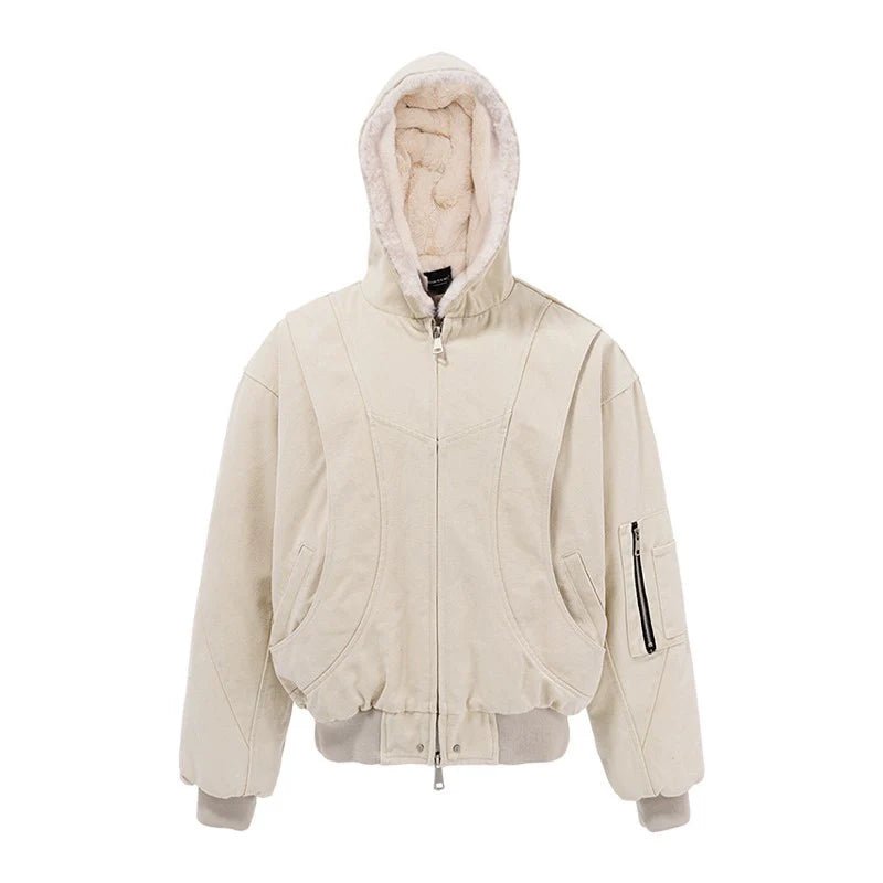 Spring and Autumn Guochao American High Street Vintage Detroit Jacket Trendy Brand Hooded Jacket Men and Women