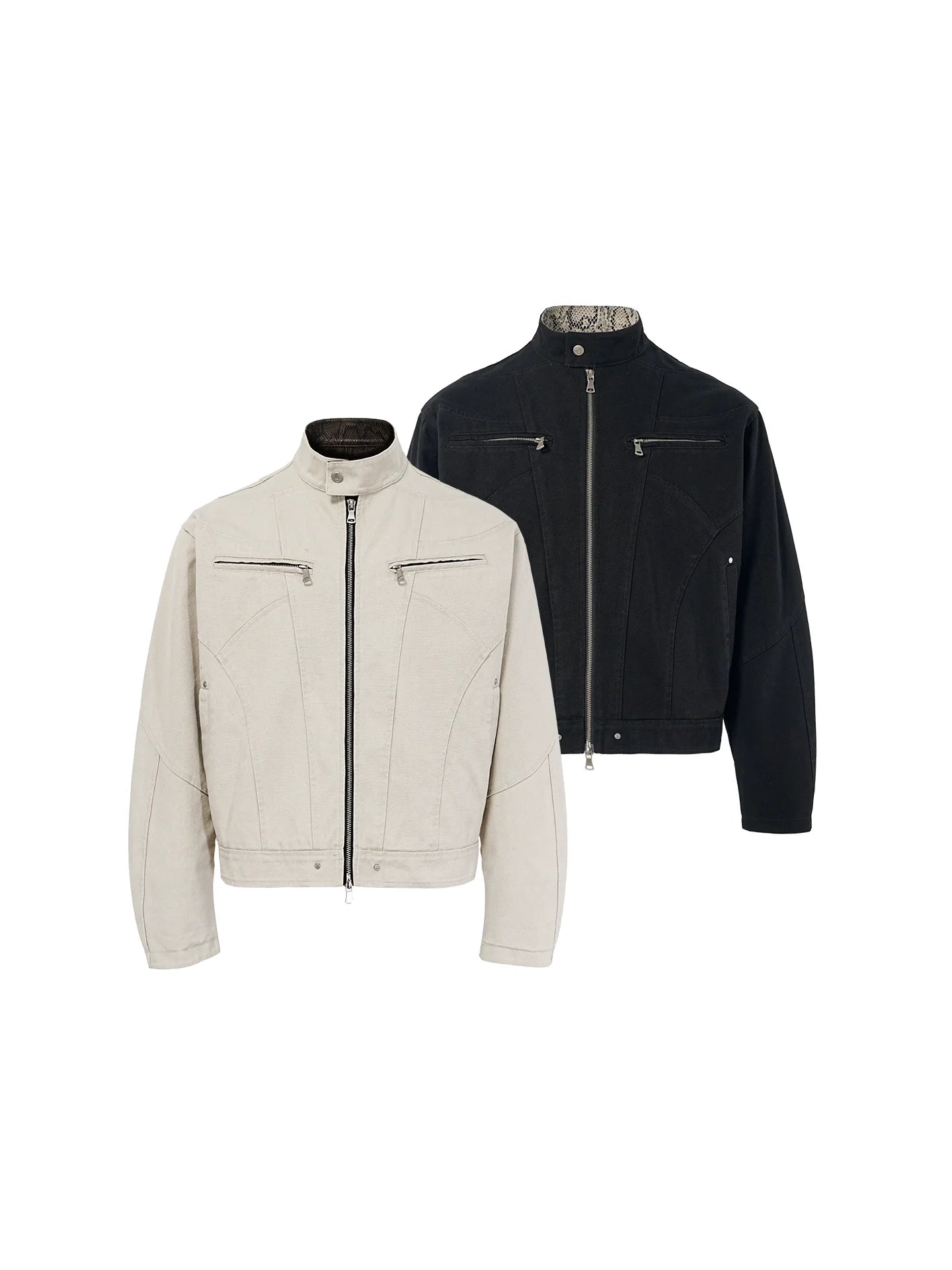 두꺼운 워싱 캔버스 소재의 2세대 해링턴 재킷, 남성용 시안핏 툴링 스탠드업 재킷