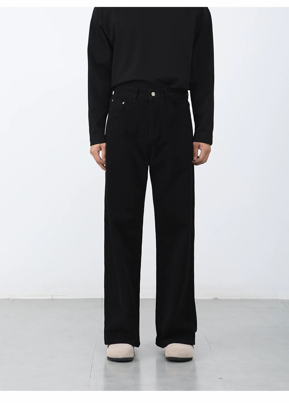 Black Jeans Men's Straight Casual Pants SIN0947