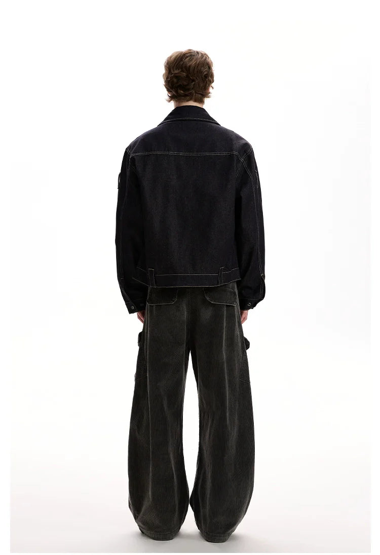 Vintage washed old plane buckle original cow jacket SIN0953