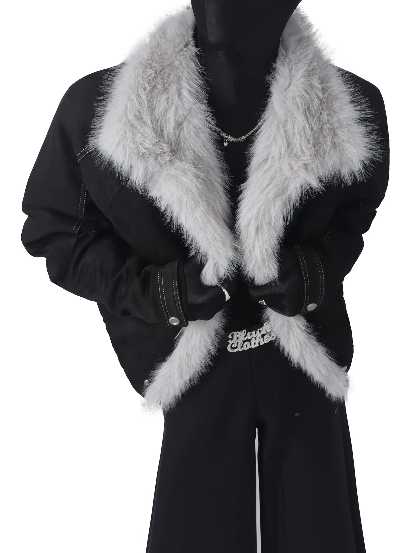 겨울 산 조각 스웨이드 두꺼운 스웨터 넥 코튼 패딩 코트 남성용 디자인 감각 인조 모피 면 의류 트렌드