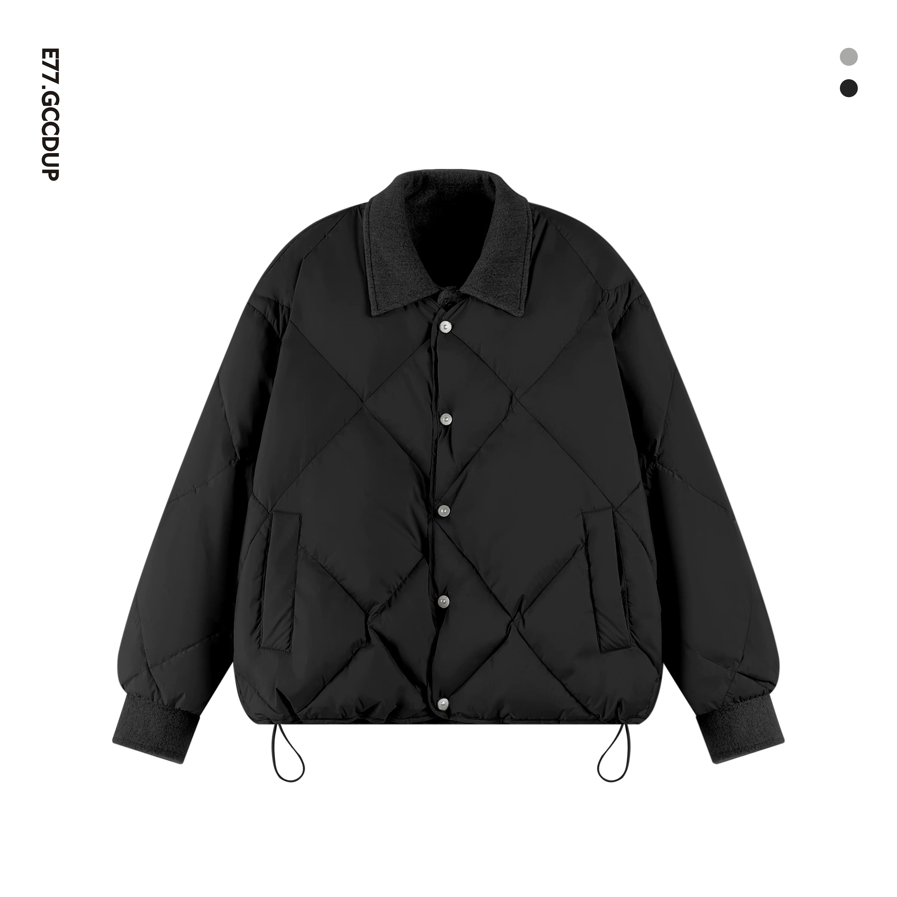 90% 흰색 오리털 양이온 혼방 울 소재를 겹겹이 쌓아 만든 인조 다운 재킷