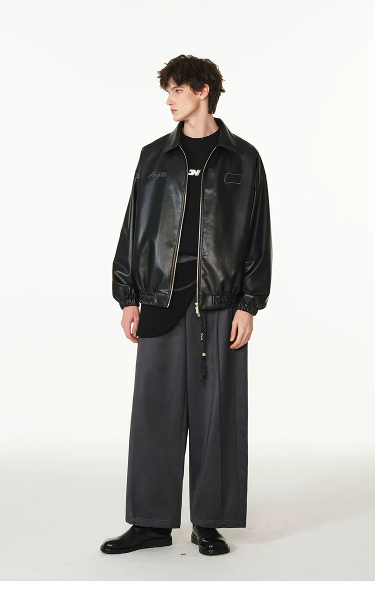 American cleanfit embossed double zipper biker jacket SIN0989