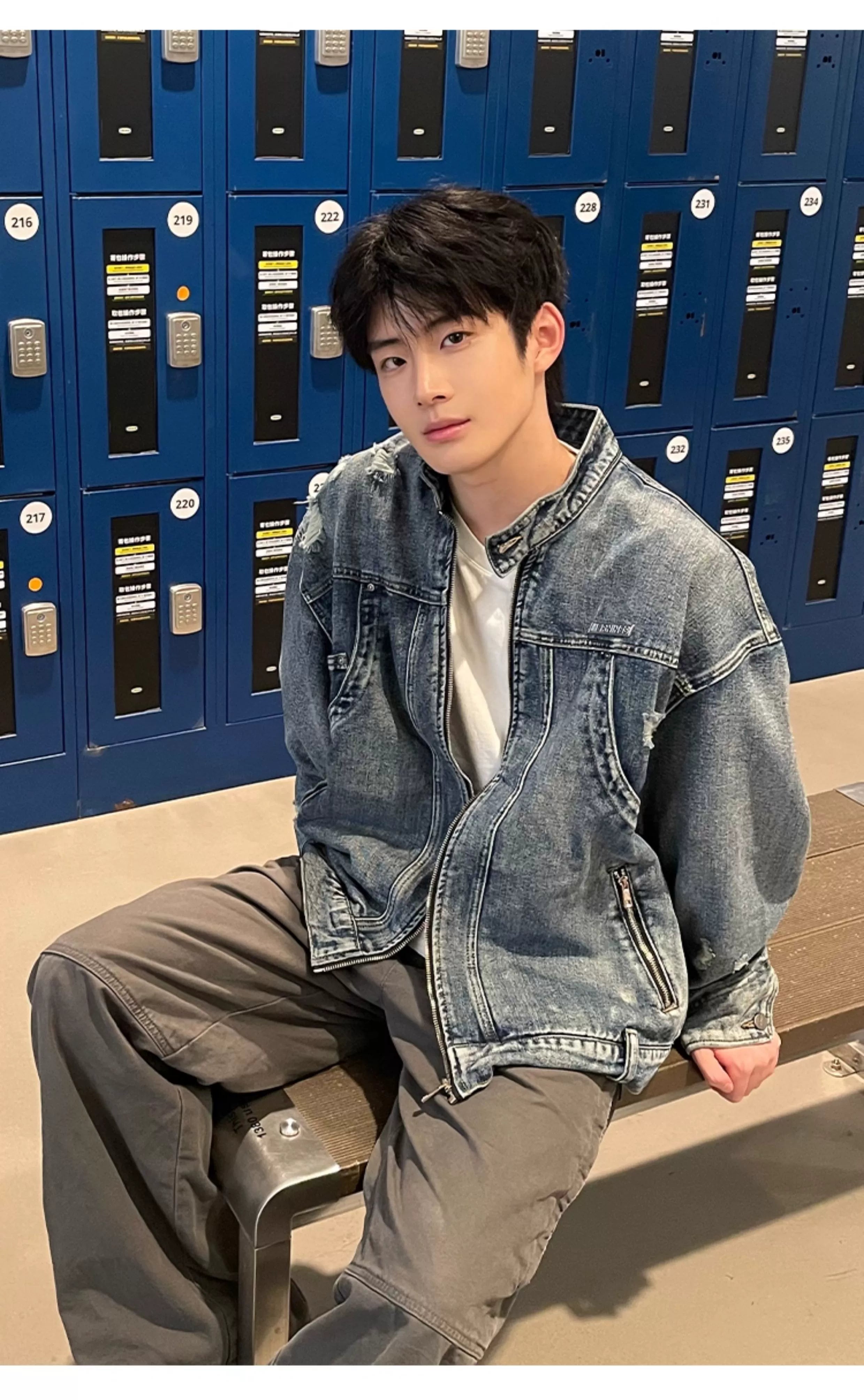 American high street cleanfit flip-flop denim jacket SIN0990