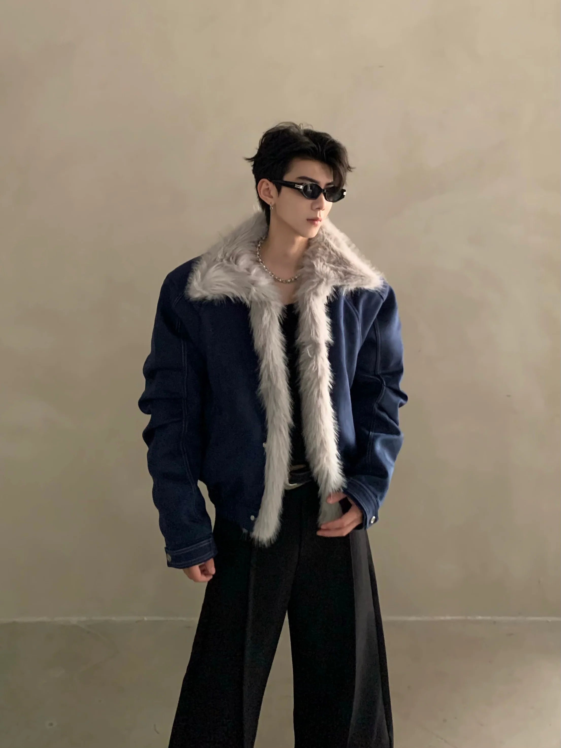 겨울철 고급 취향의 멋쟁이 남성용 스웨터넥 면 패딩 재킷, 두꺼운 보온 시트, 산악 조각에 적합한 면 패딩 재킷