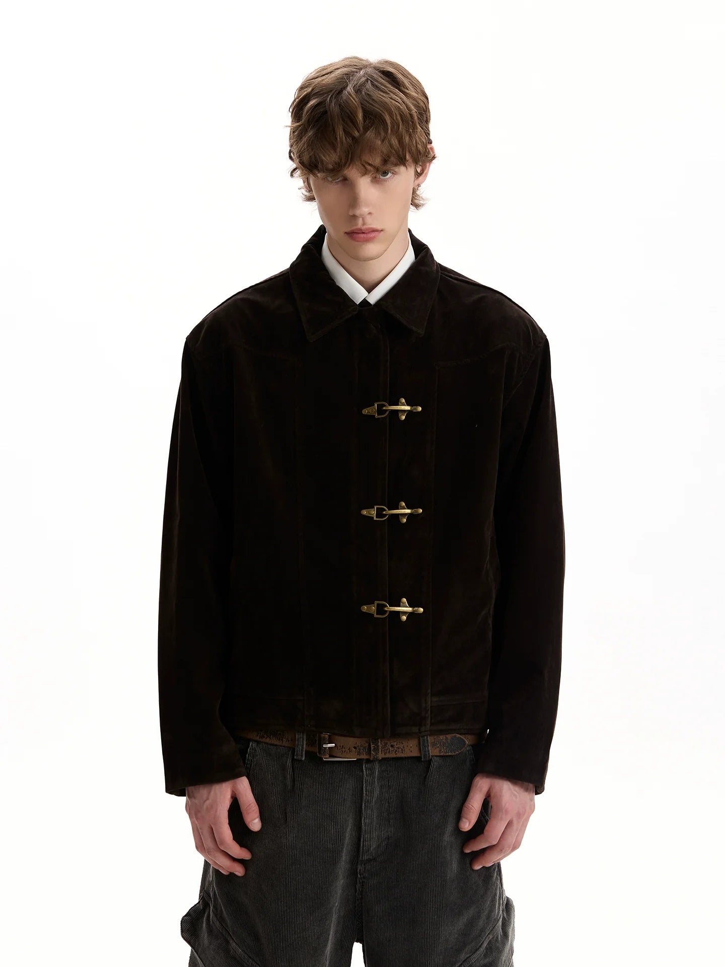 Vintage old money plane buckle design jacket SIN0957