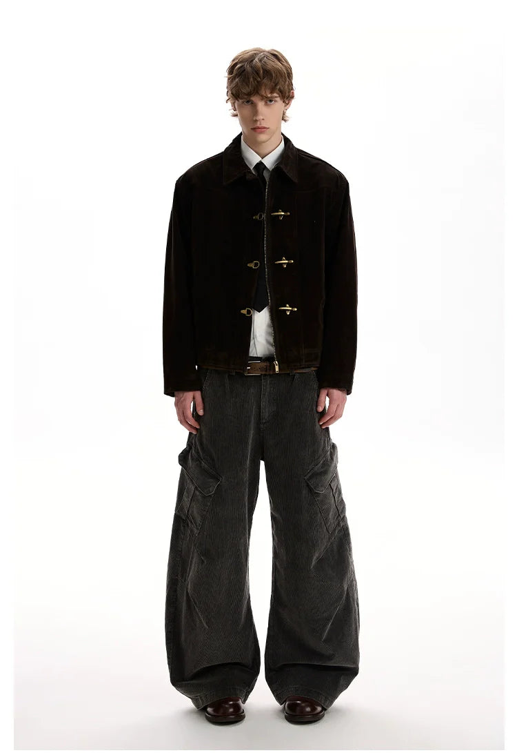 Vintage old money plane buckle design jacket SIN0957