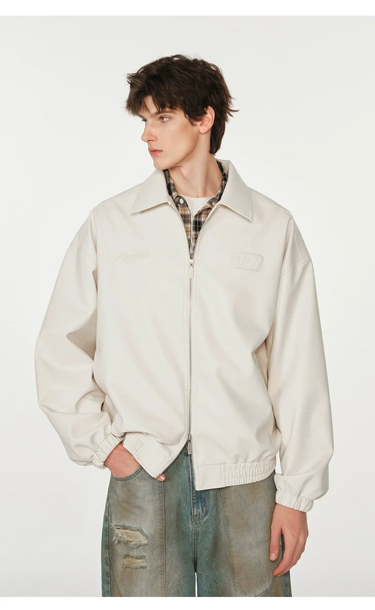 American cleanfit embossed double zipper biker jacket SIN0989