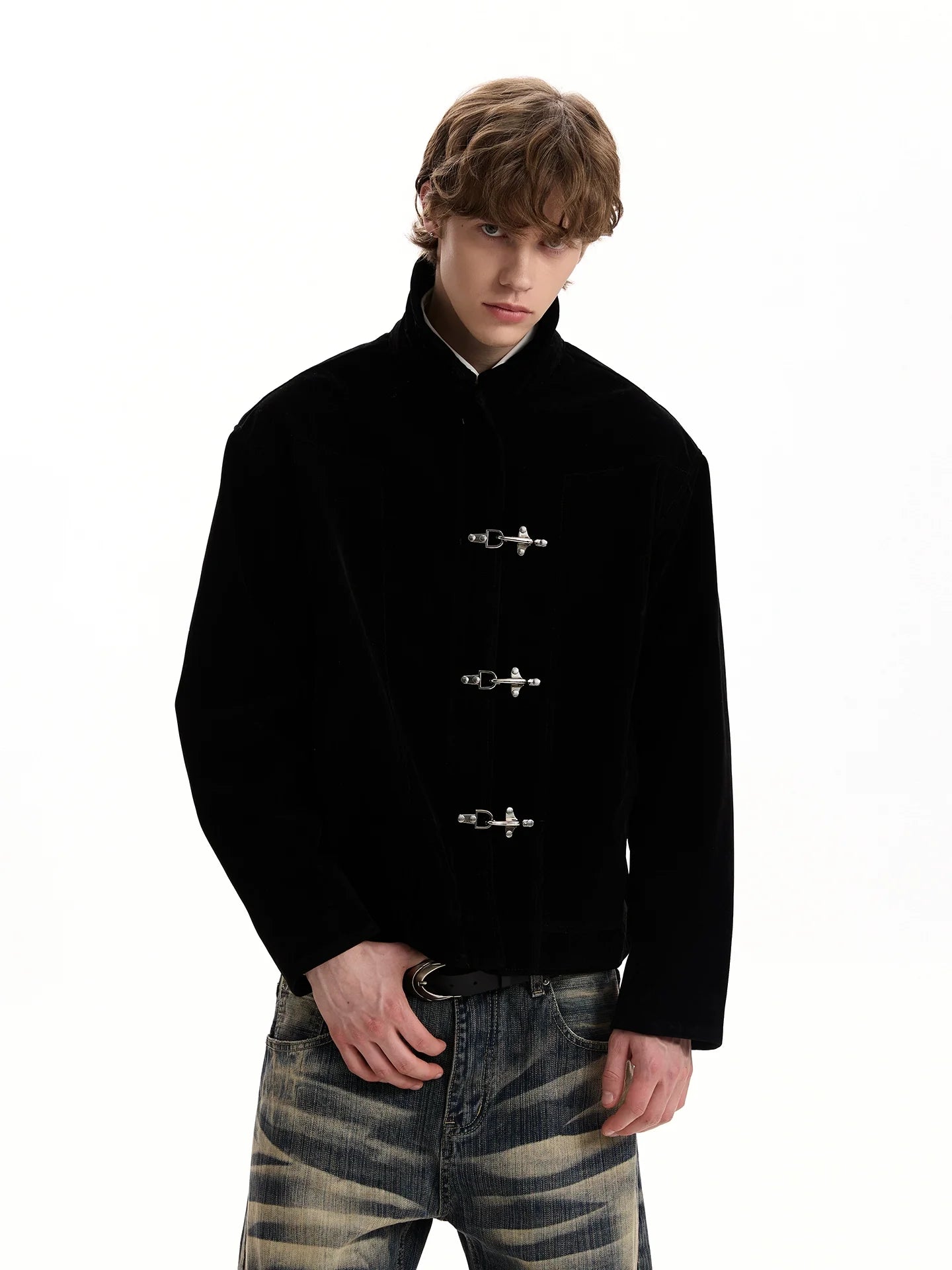 Vintage old money plane buckle design jacket SIN0957