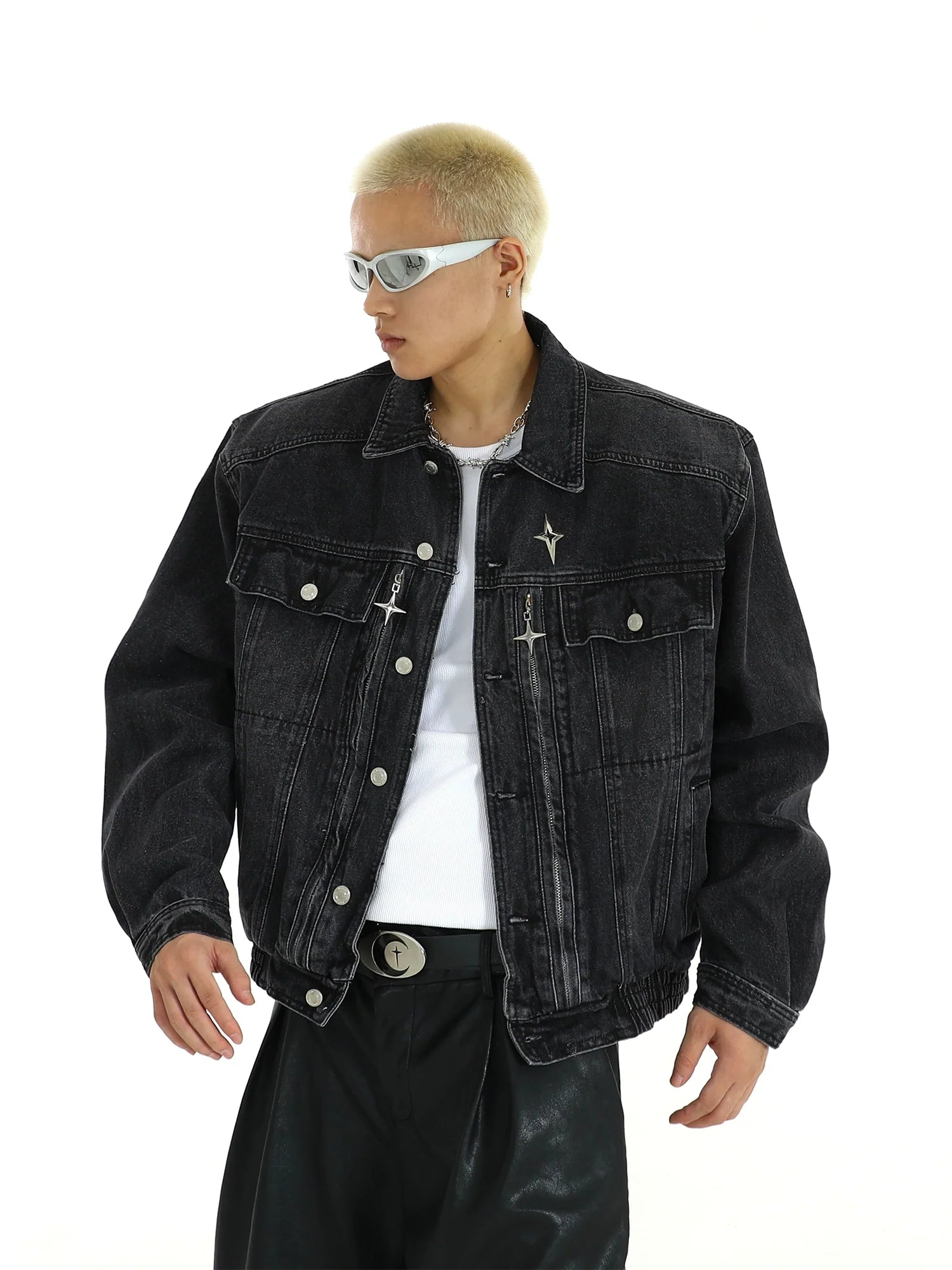 Heavy washed denim jacket SIN0973