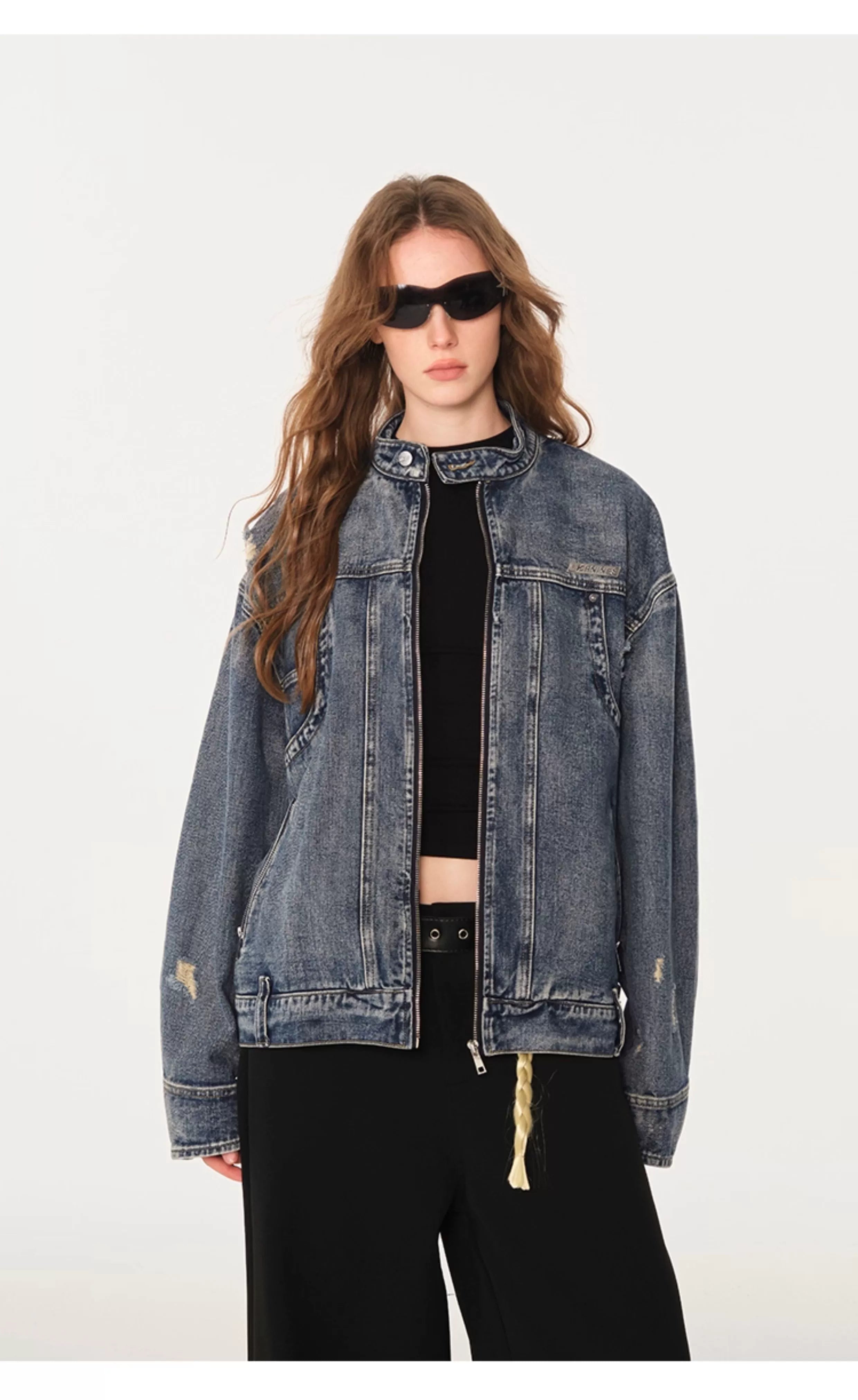 American high street cleanfit flip-flop denim jacket SIN0990