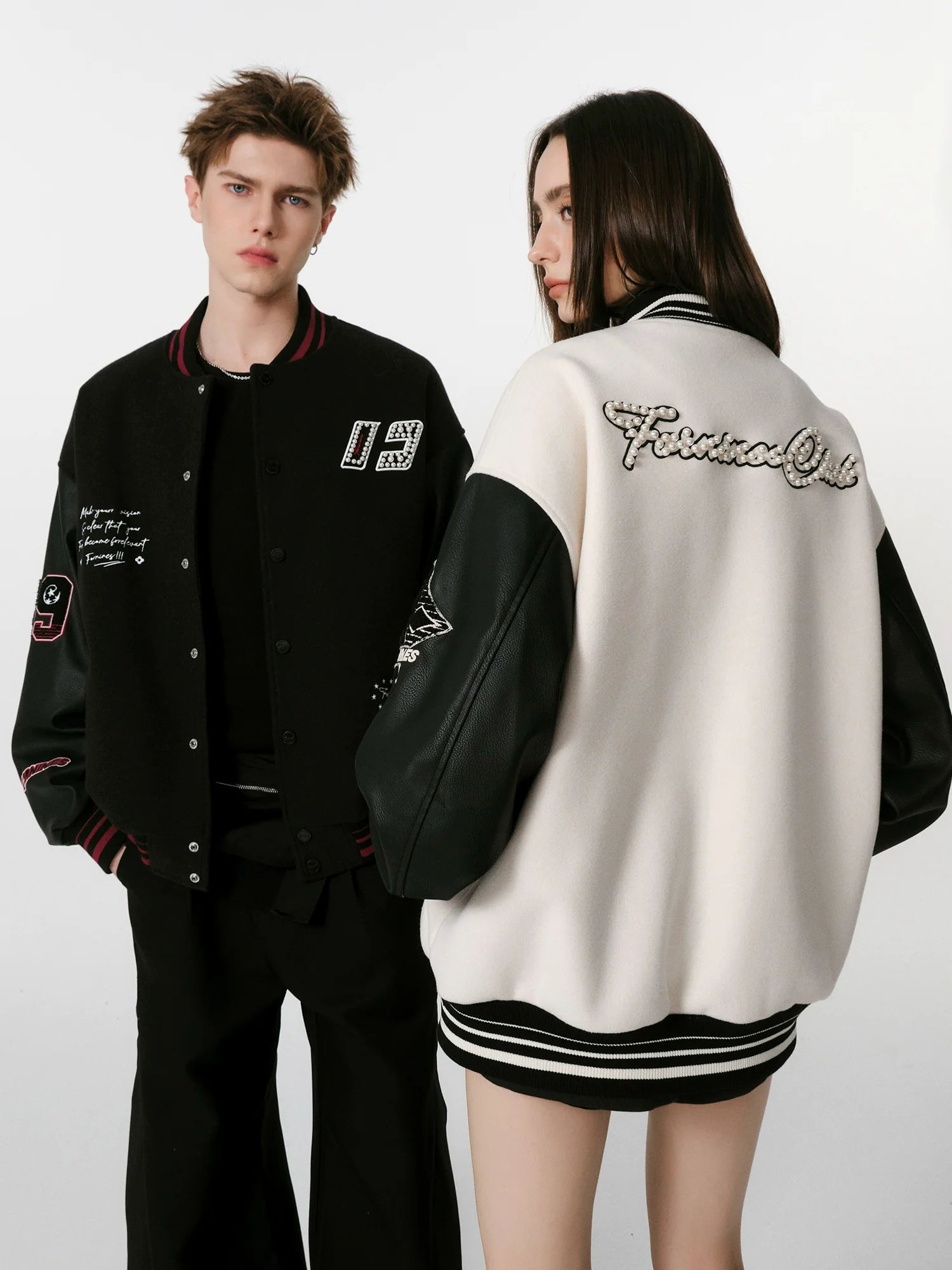 자수 장식 빈티지 야구 재킷 SIN0995