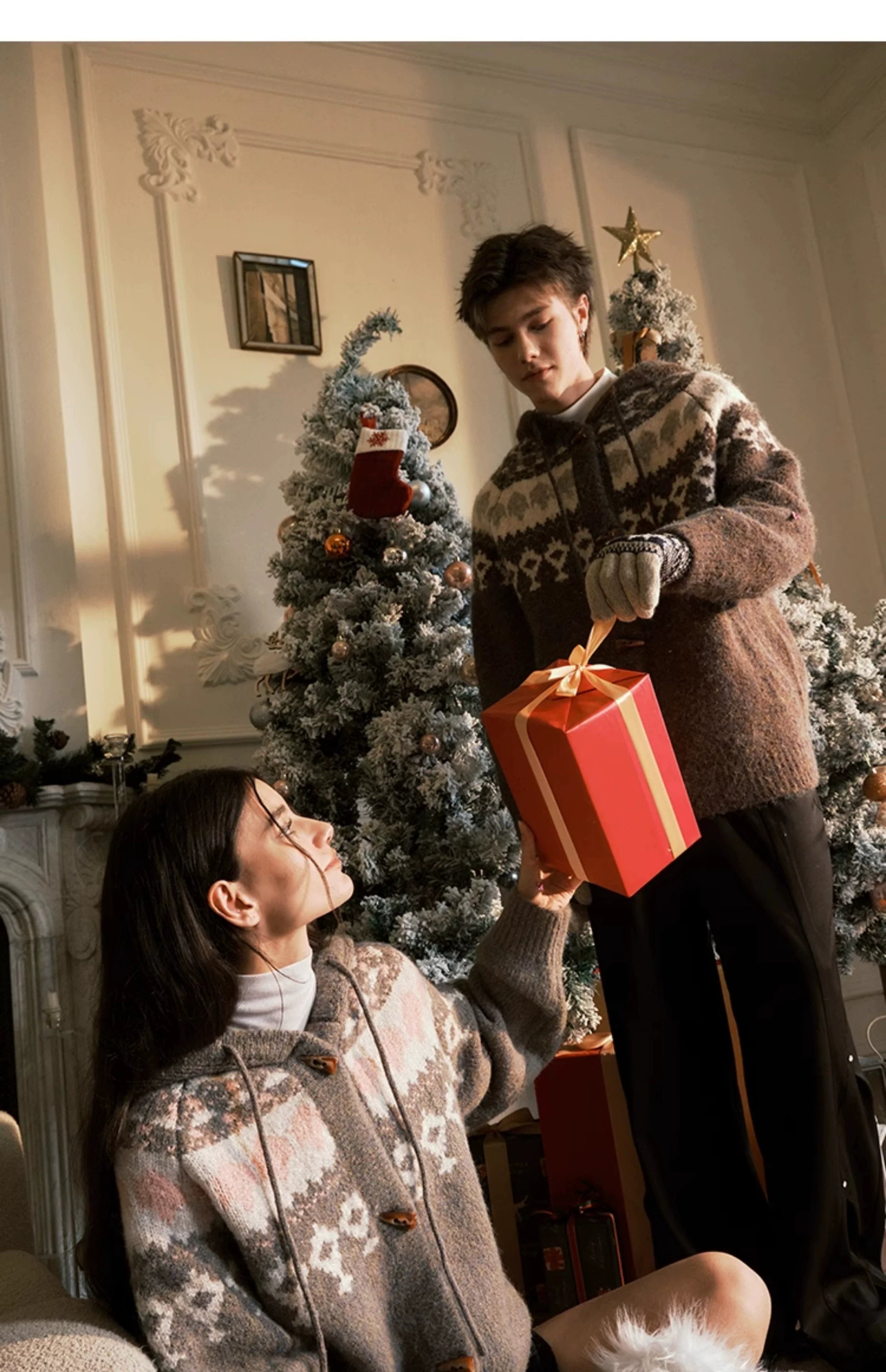 Christmas sweater couple hooded jacket SIN0997