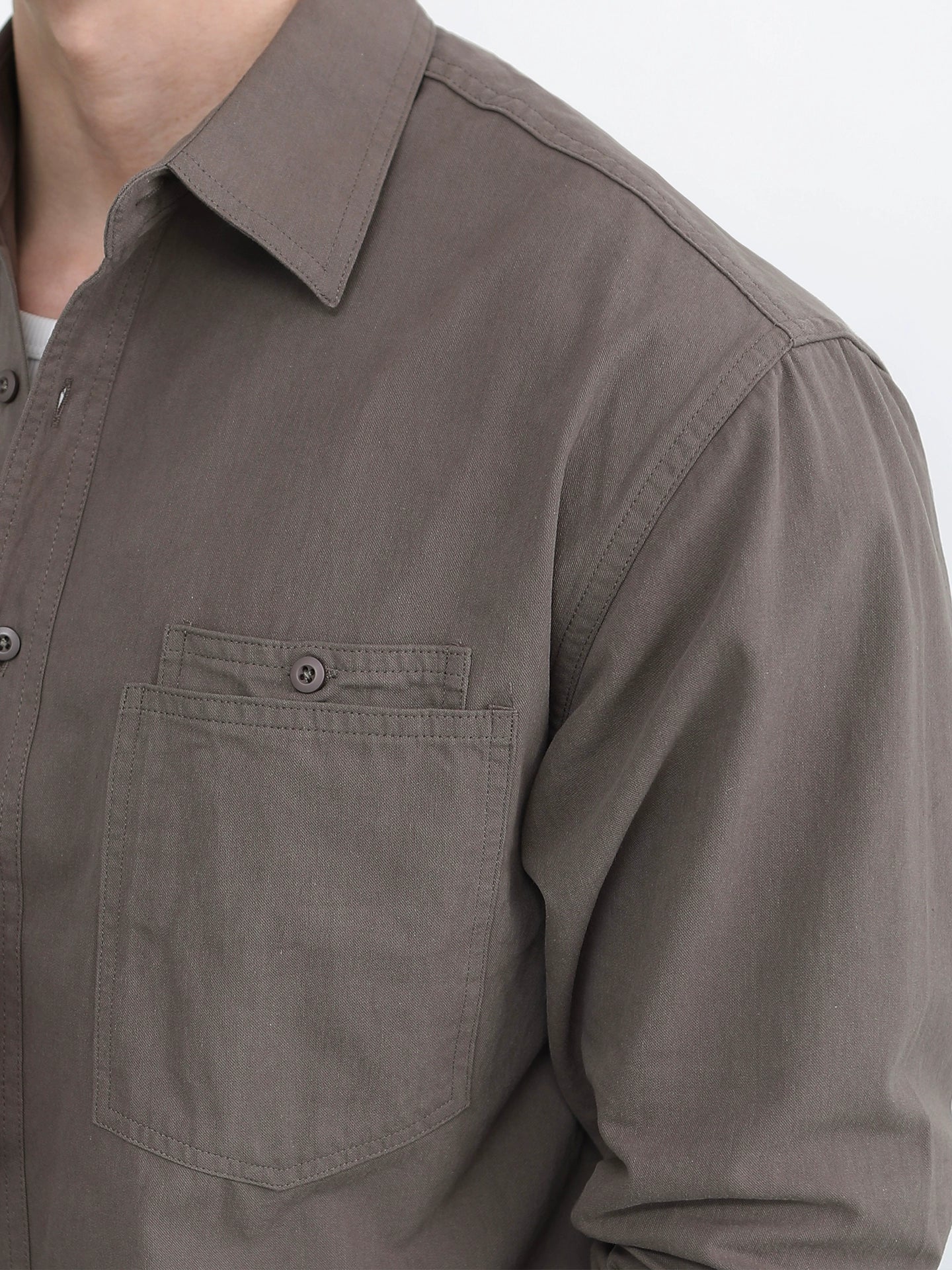 Premium long-sleeved white casual shirt SIN0950