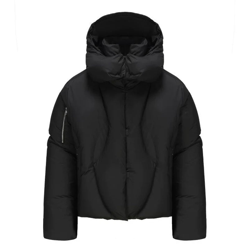 White duck down jacket deconstruction design removable hat bread jacket warm windproof down jacket men