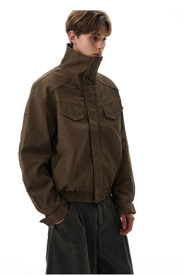 Vintage cleanfit deconstructed cut turtleneck jacket SIN0966