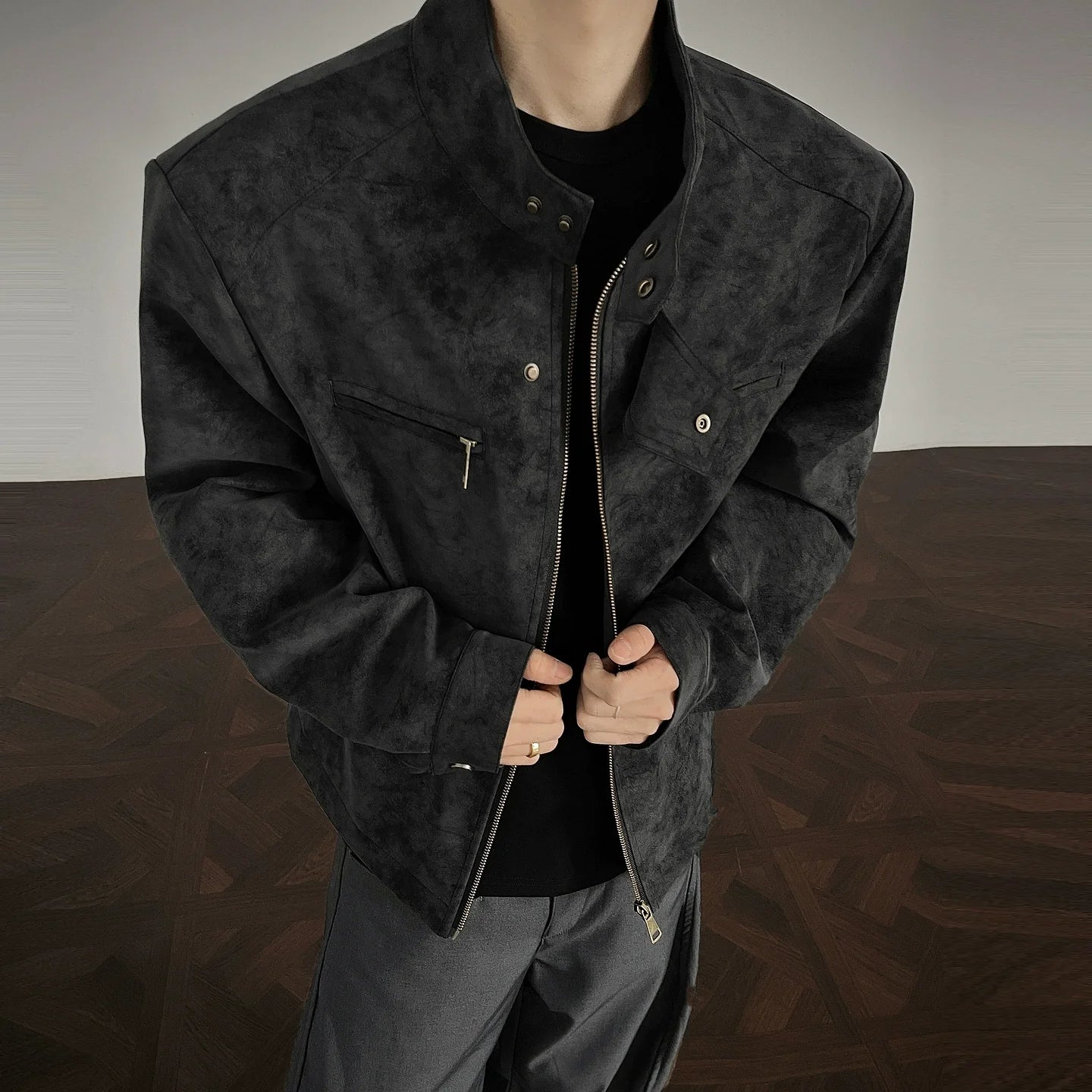 빈티지 타이 다이 해링턴 스탠드업 칼라 재킷 SIN0951