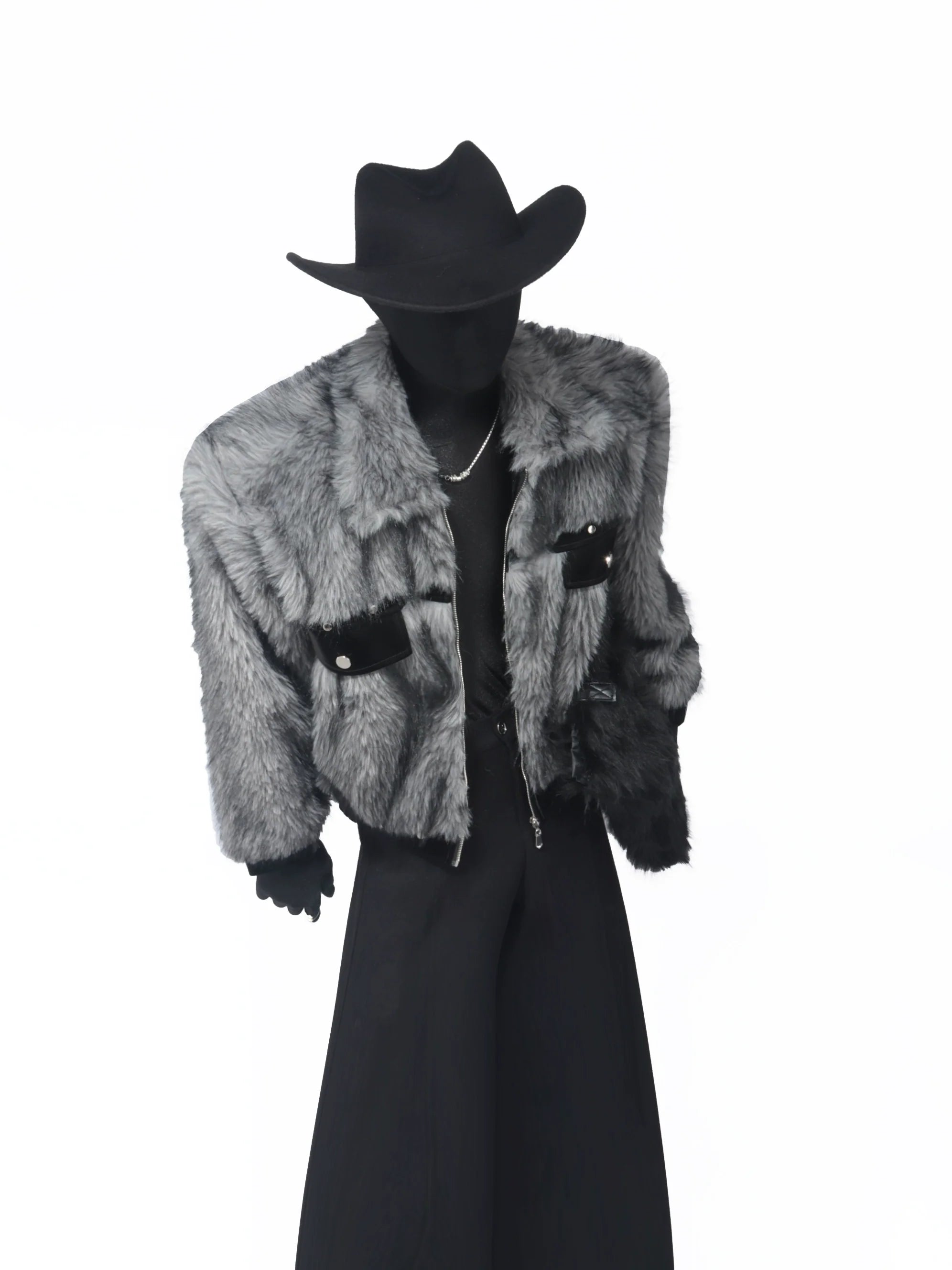 Winter light luxury atmospheric short mink splicing jacket warm temperament senior coat men