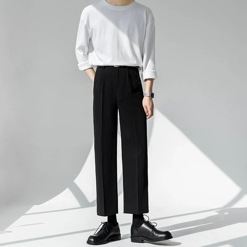 Straight casual wide-leg nine-point suit pants SIN0925