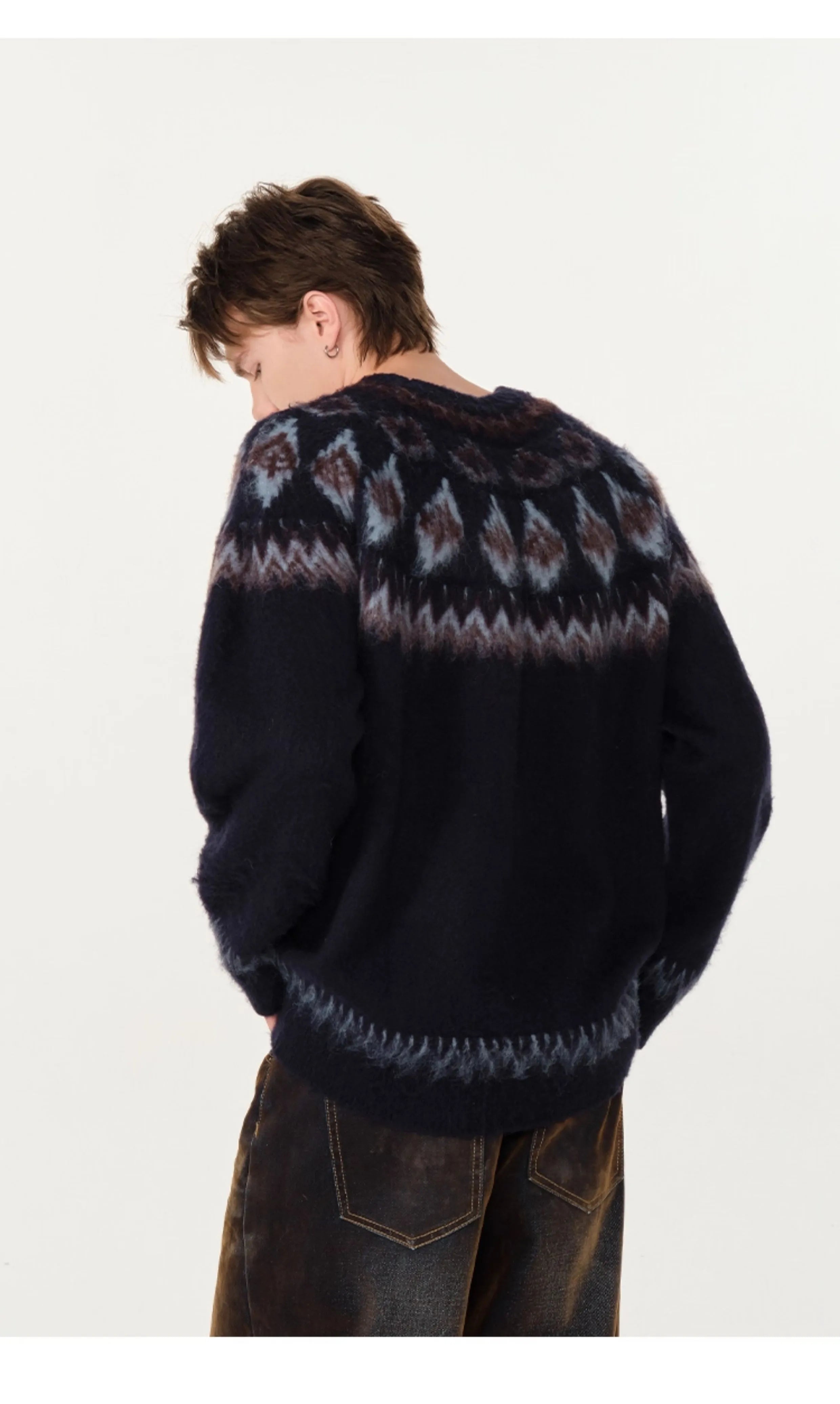 빈티지 자카드 스웨터 커플 스웨터 SIN0996