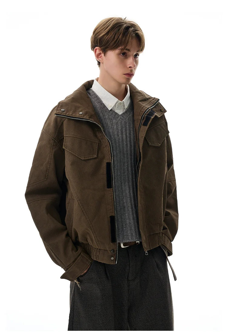 Vintage cleanfit deconstructed cut turtleneck jacket SIN0966