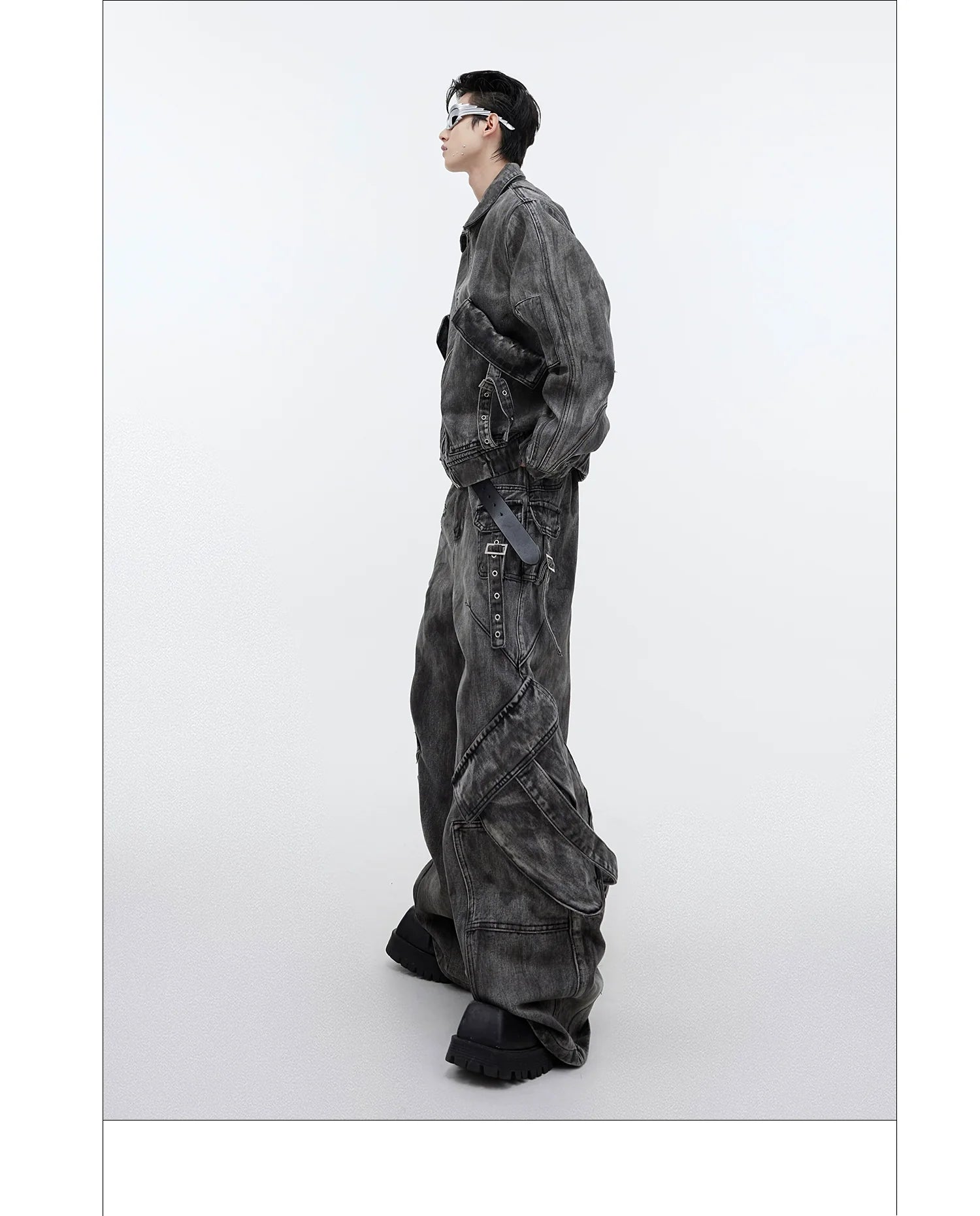 니치 레트로 빈티지 데님 정장 재킷, 황무지 재킷, 무거운 지퍼, 큰 주머니, 오버롤