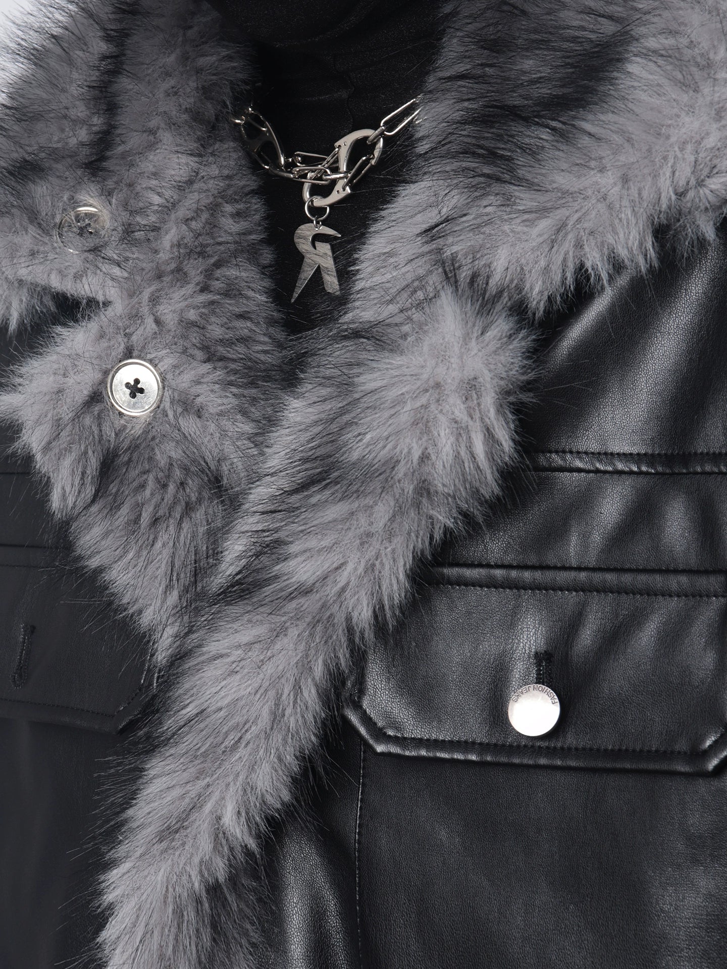 Black Clothes Premium Sense Large Fur Collar Seat Mountain Carving Jacket Men's Winter Fleece Short Jacket Cotton Clothing Tide