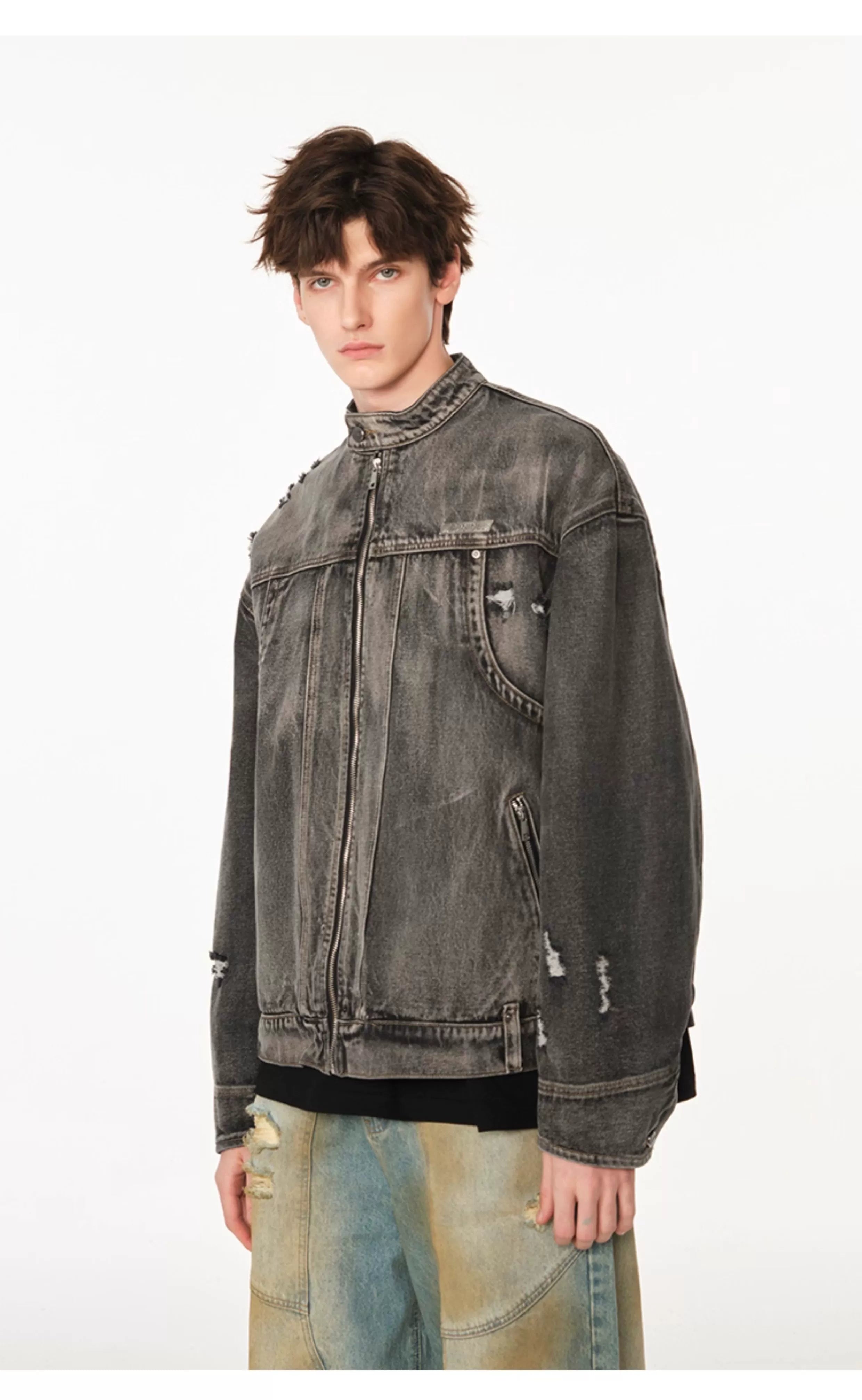 American high street cleanfit flip-flop denim jacket SIN0990