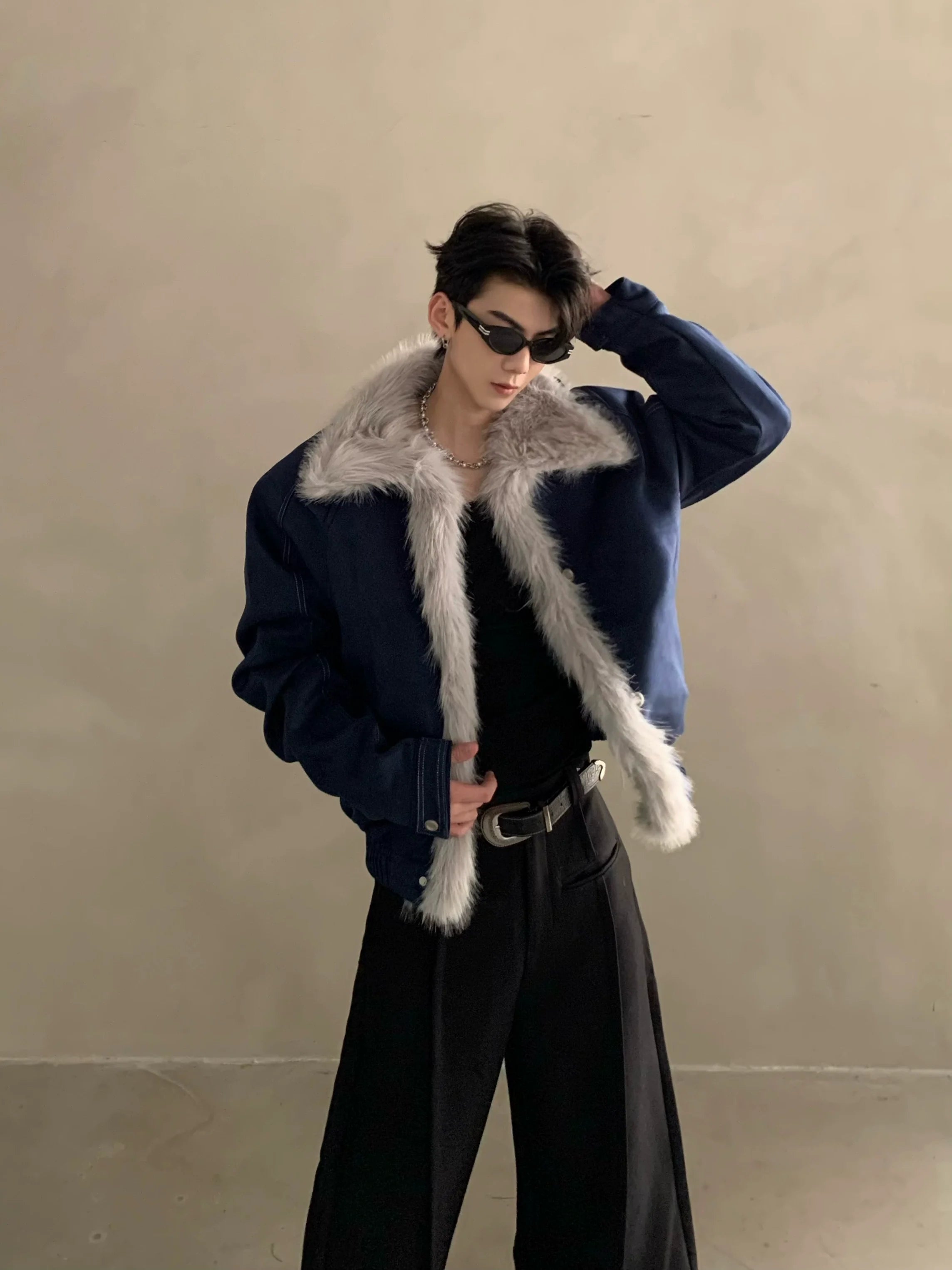 겨울철 고급 취향의 멋쟁이 남성용 스웨터넥 면 패딩 재킷, 두꺼운 보온 시트, 산악 조각에 적합한 면 패딩 재킷