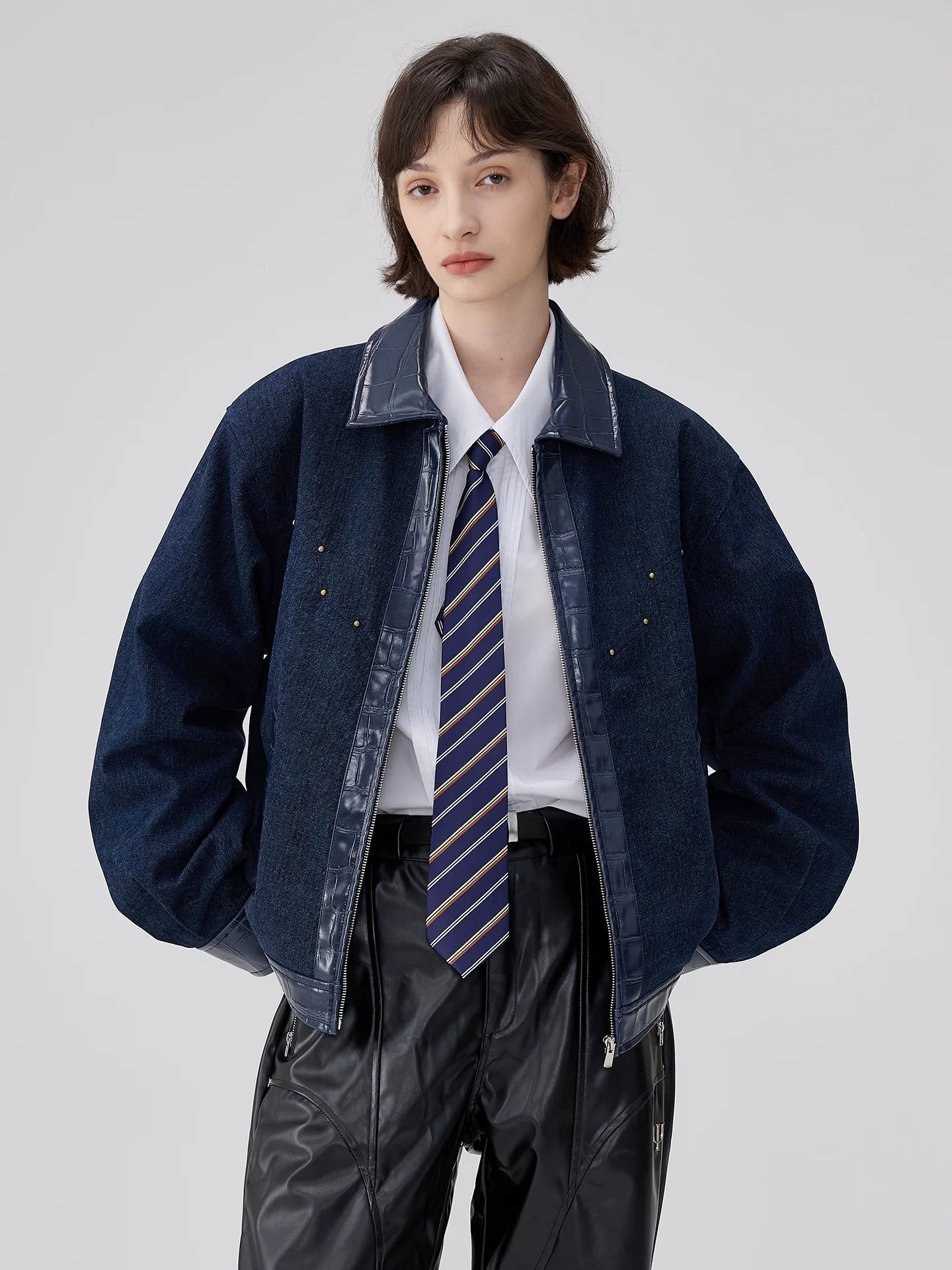 두꺼운 비즈 장식의 마운틴 파이톤 라펠 재킷, 남성용 벨벳 느낌의 워싱 데님 재킷, 트렌디한 디자인