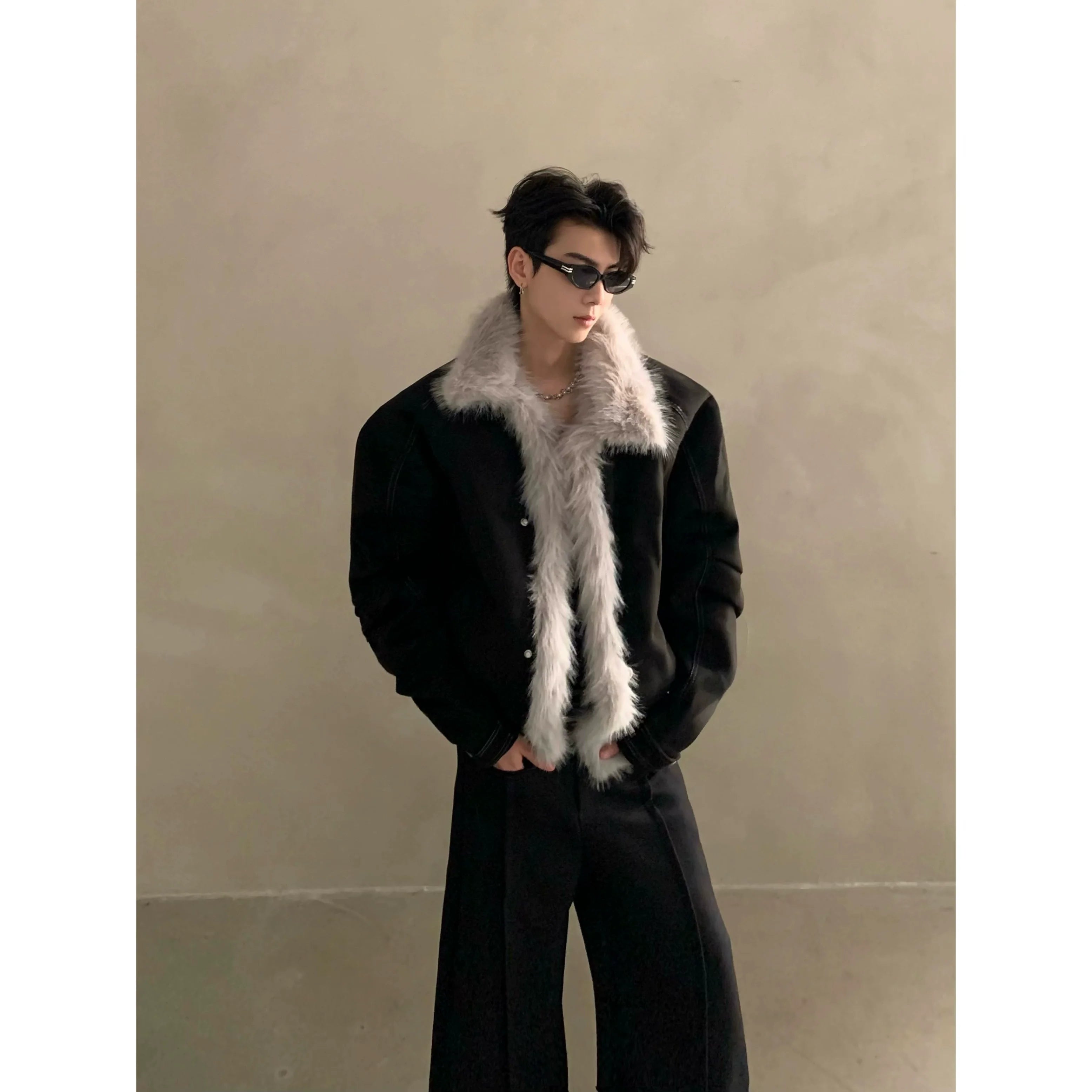 겨울철 고급 취향의 멋쟁이 남성용 스웨터넥 면 패딩 재킷, 두꺼운 보온 시트, 산악 조각에 적합한 면 패딩 재킷