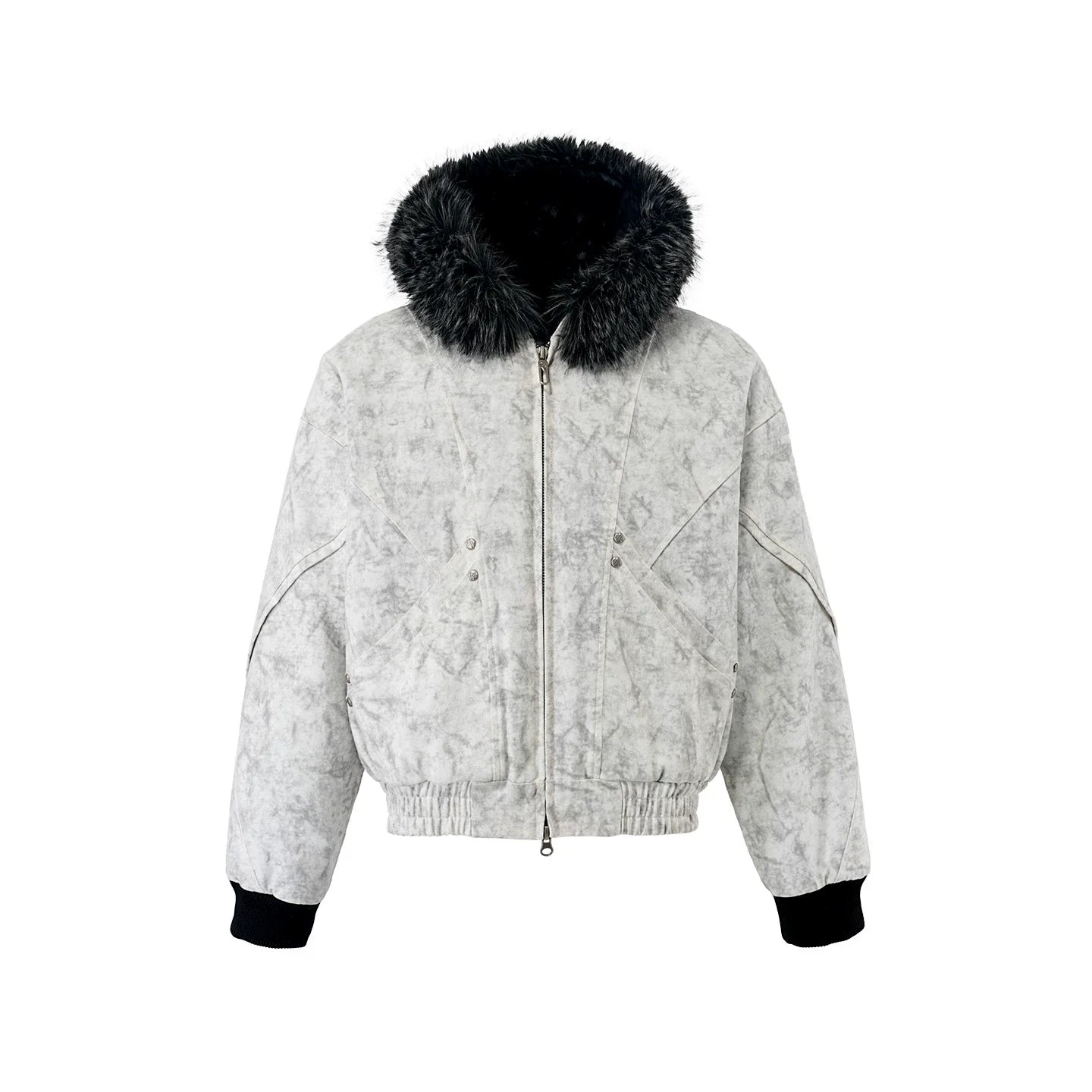 Mountain carving fleece thickened coat men's and women's same marble canvas washed cotton jacket