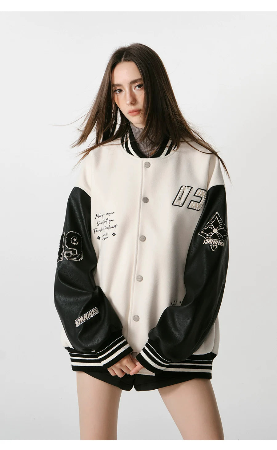 자수 장식 빈티지 야구 재킷 SIN0995