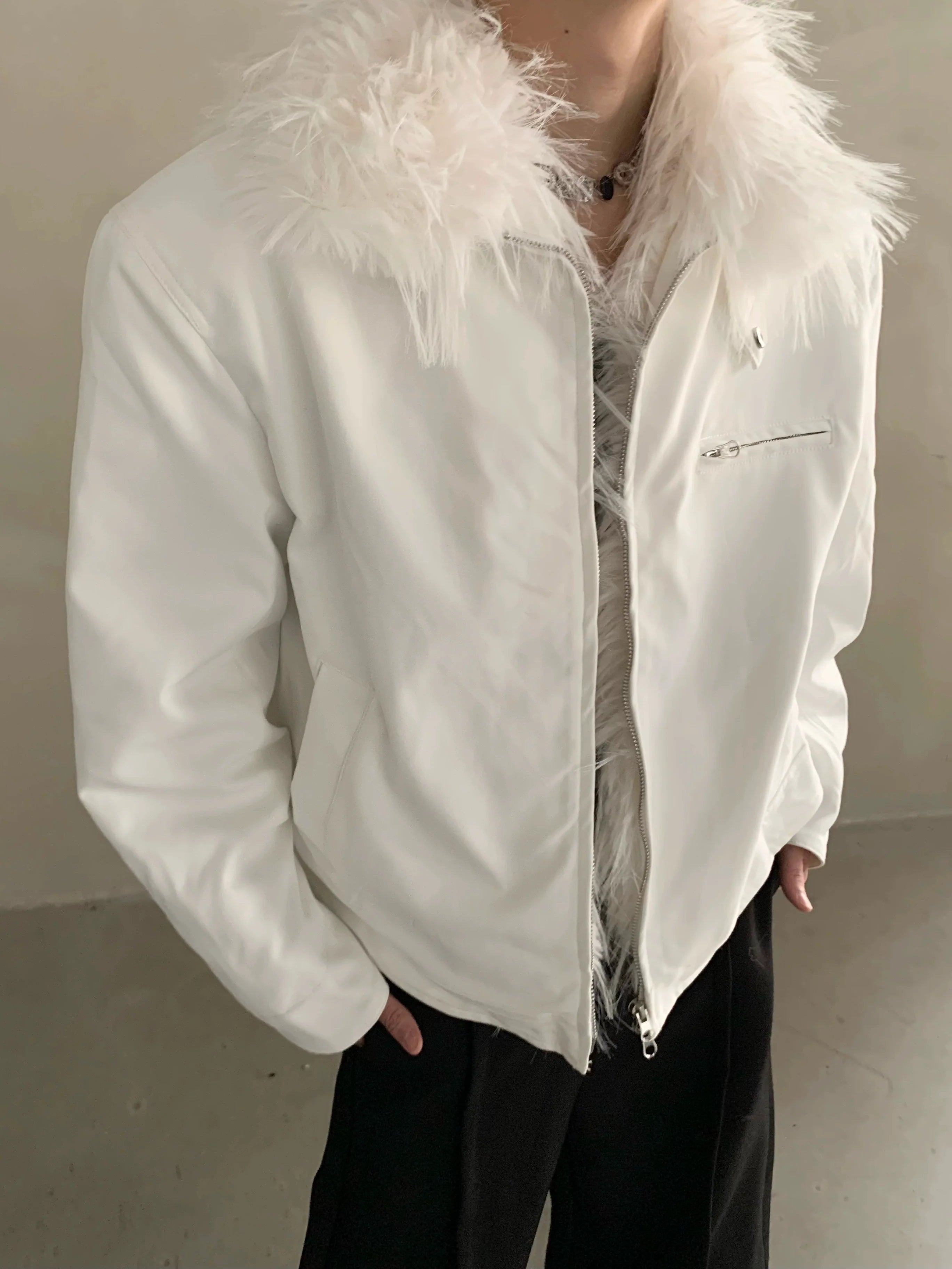 Winter niche mink fur collar seat mountain carved cotton-padded coat men's thickened warm high-end jacket jacket