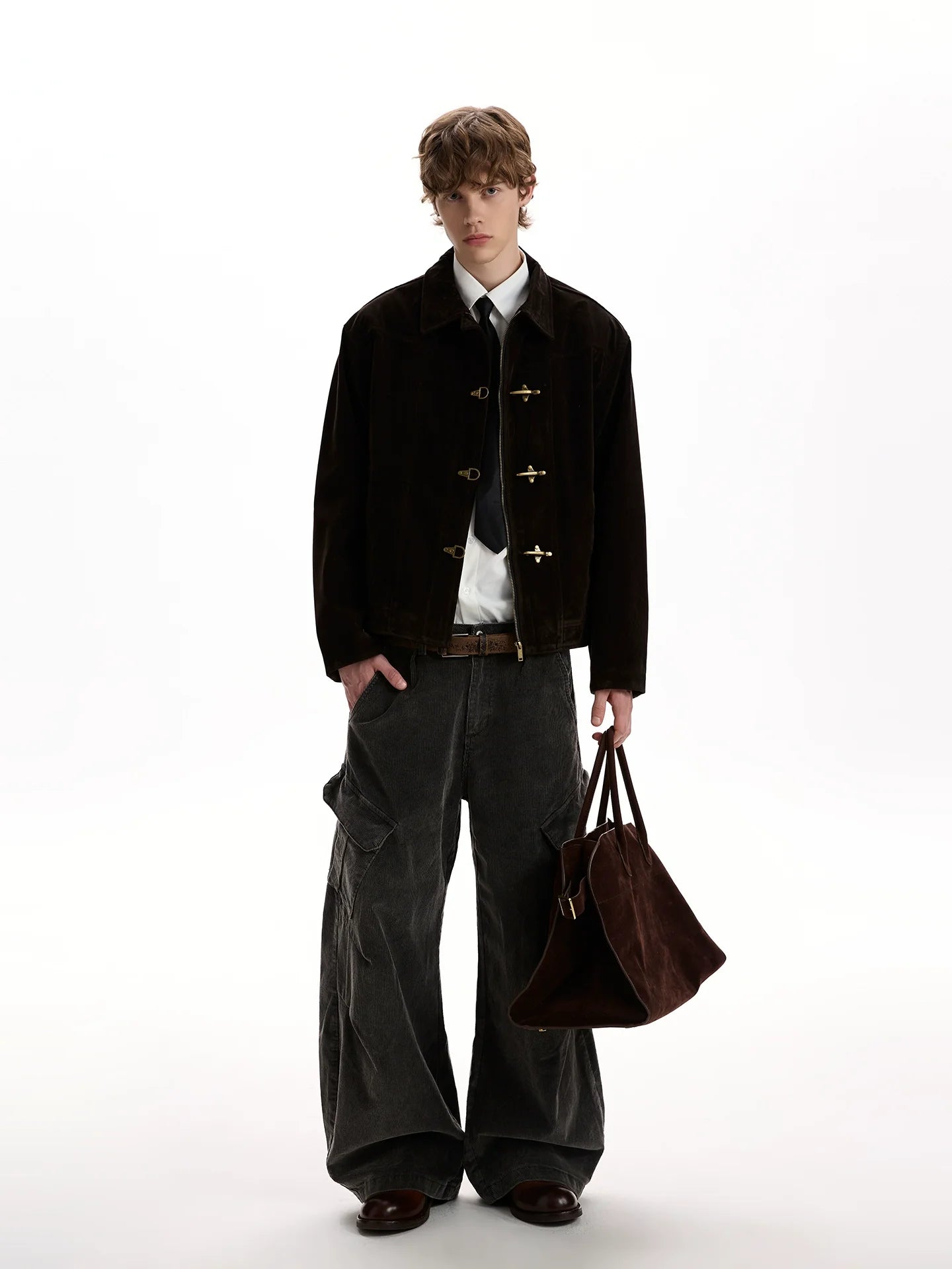 Vintage old money plane buckle design jacket SIN0957