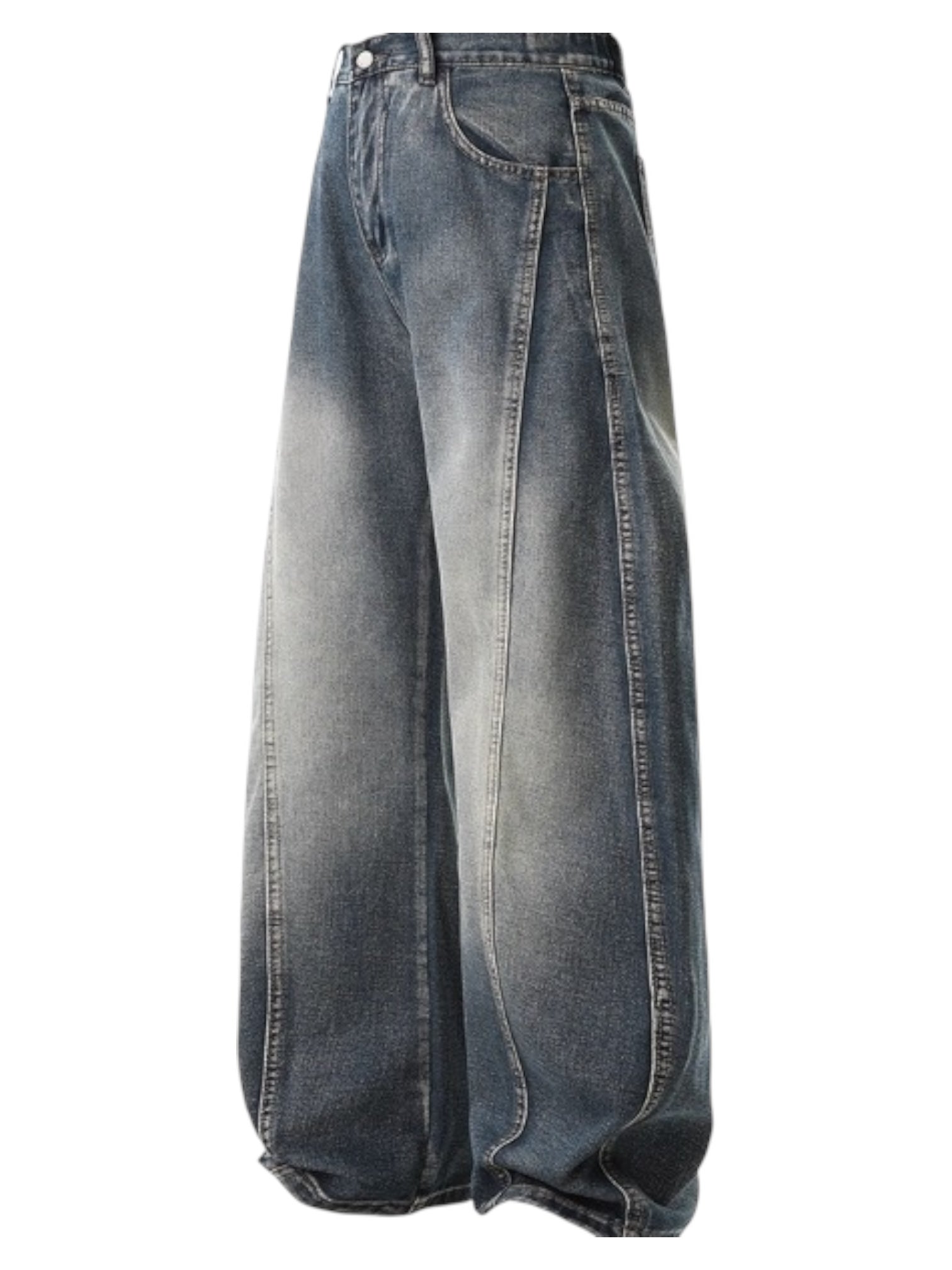 WASHED SABER-CUT JEANS EHK6001