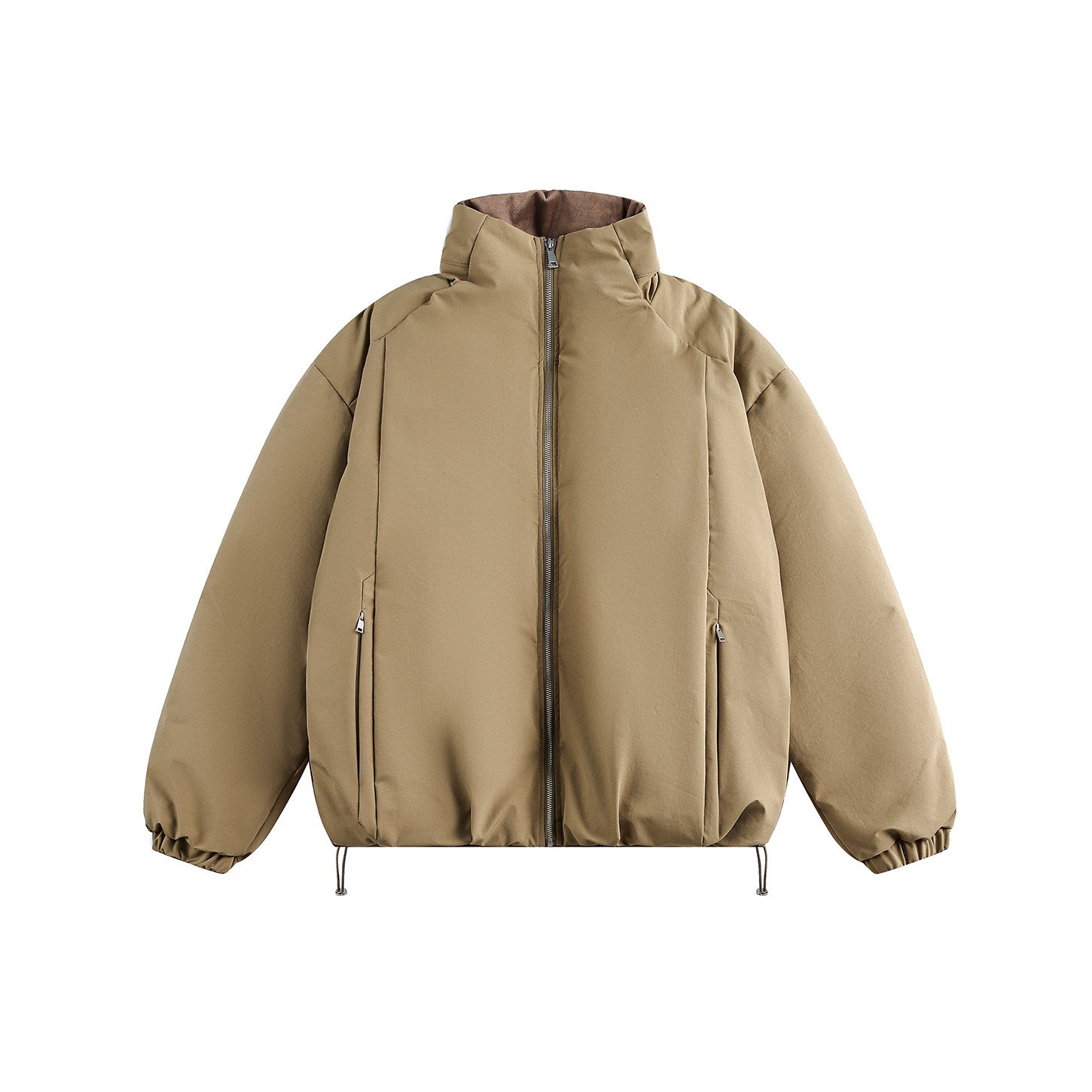 AMERICAN STYLE OVERSIZED STAND-COLLAR DOUBLE-PLACKET DOWN JACKET EHW5020