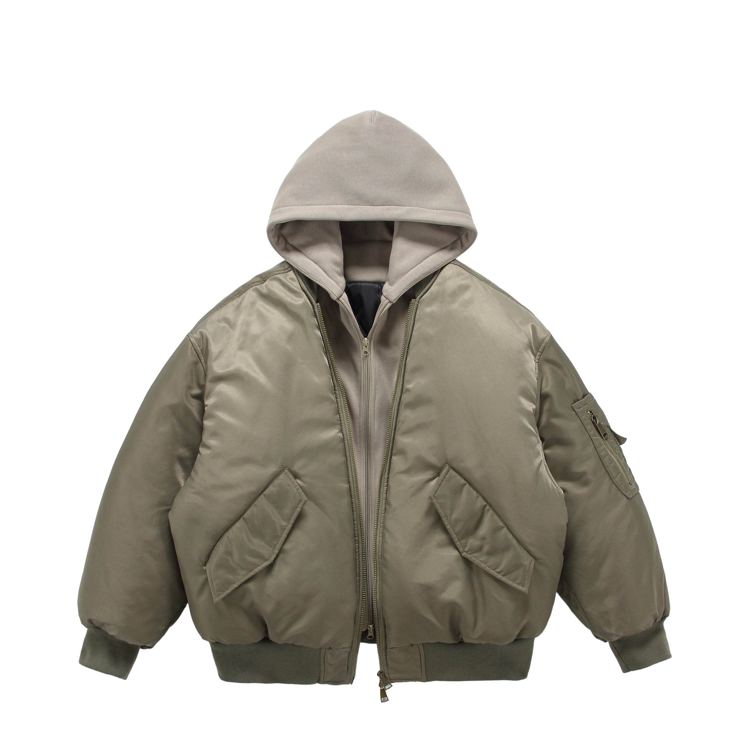 OVERSIZED HOODED BOMBER JACKET EHW5045